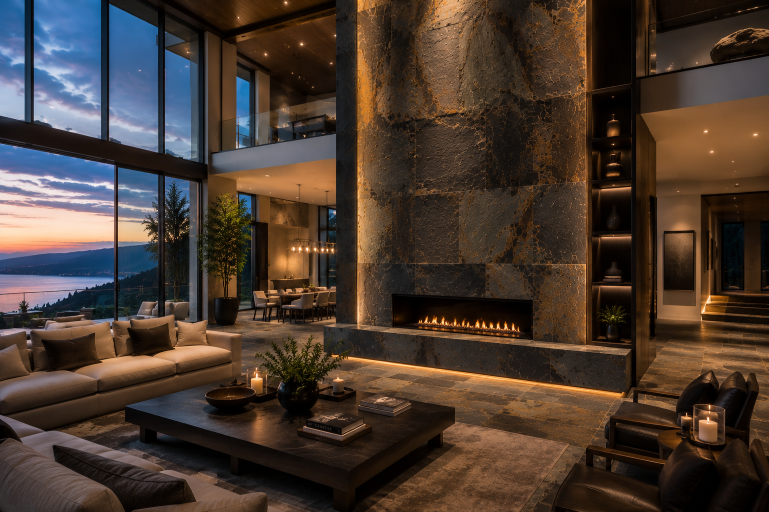 Luxury slate fireplace restoration services by Mr. Marble and Stone, including deep cleaning, soot and residue removal, surface restoration, and revitalization of natural slate fireplaces in Vancouver and Los Angeles.