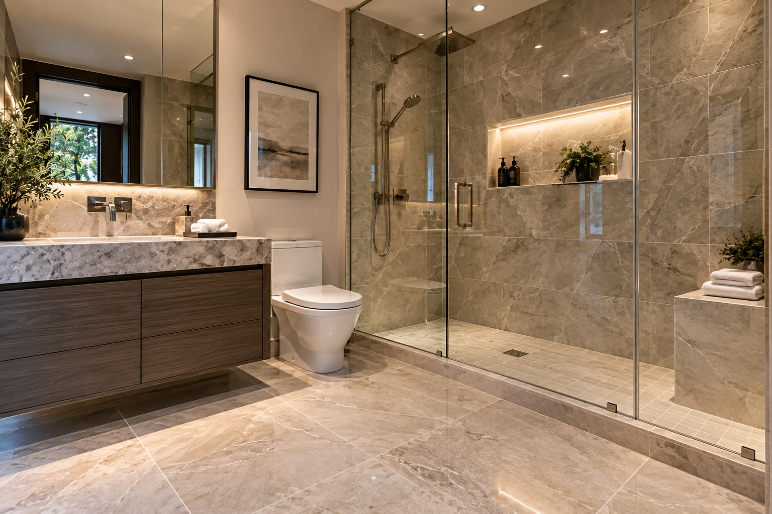 Bathroom tile and grout repair by Mr. Marble and Stone in Vancouver and Los Angeles, restoring cracked, damaged, and deteriorated grout for a clean finish.