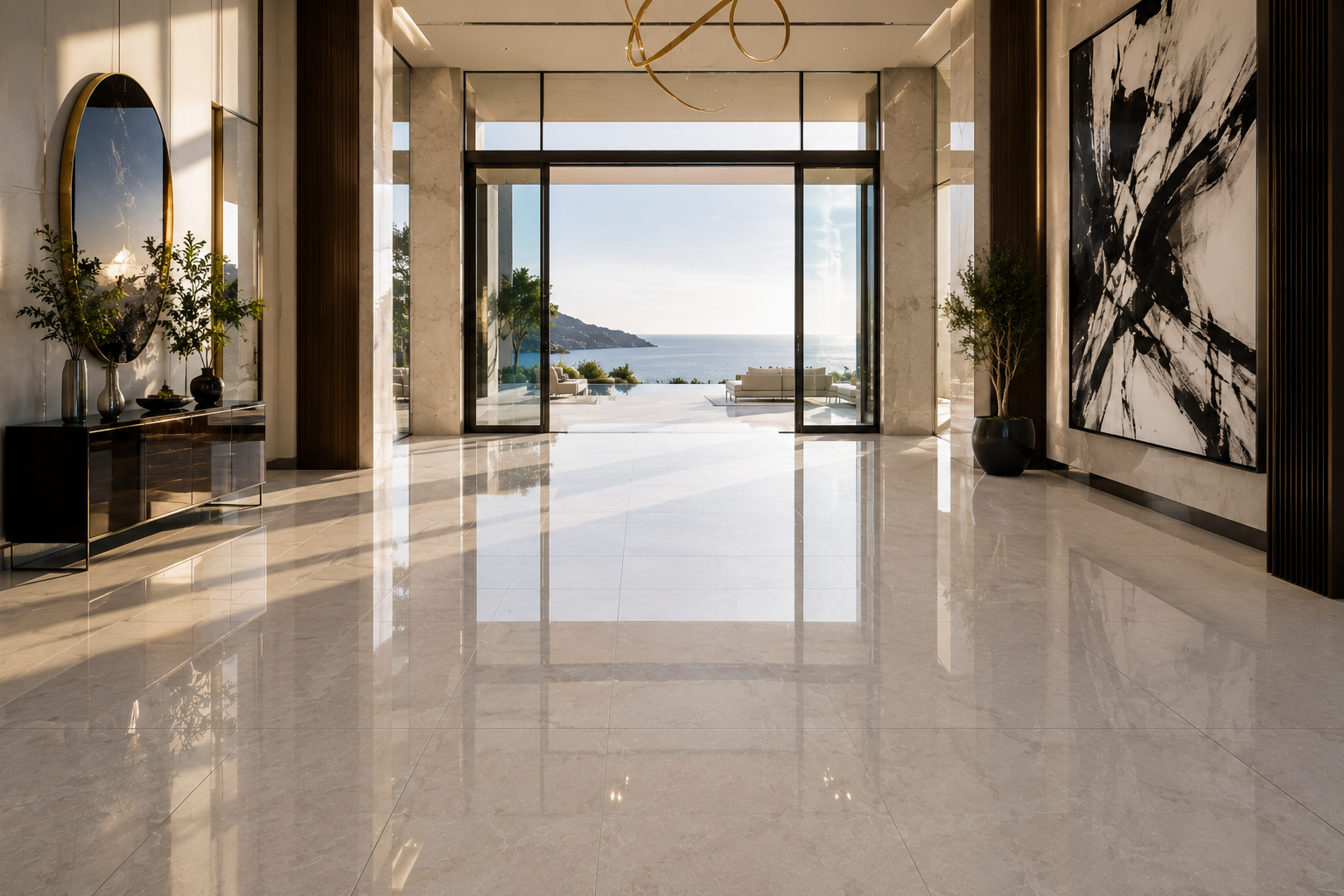 Porcelain floor sealing by Mr. Marble & Stone in Vancouver and Los Angeles.