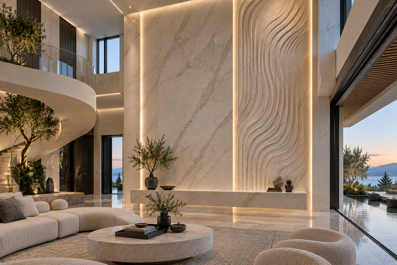Custom porcelain wall installation by Mr. Marble & Stone, using large-format porcelain slabs for a seamless, durable, and sophisticated architectural finish in luxury Vancouver and Los Angeles interiors.