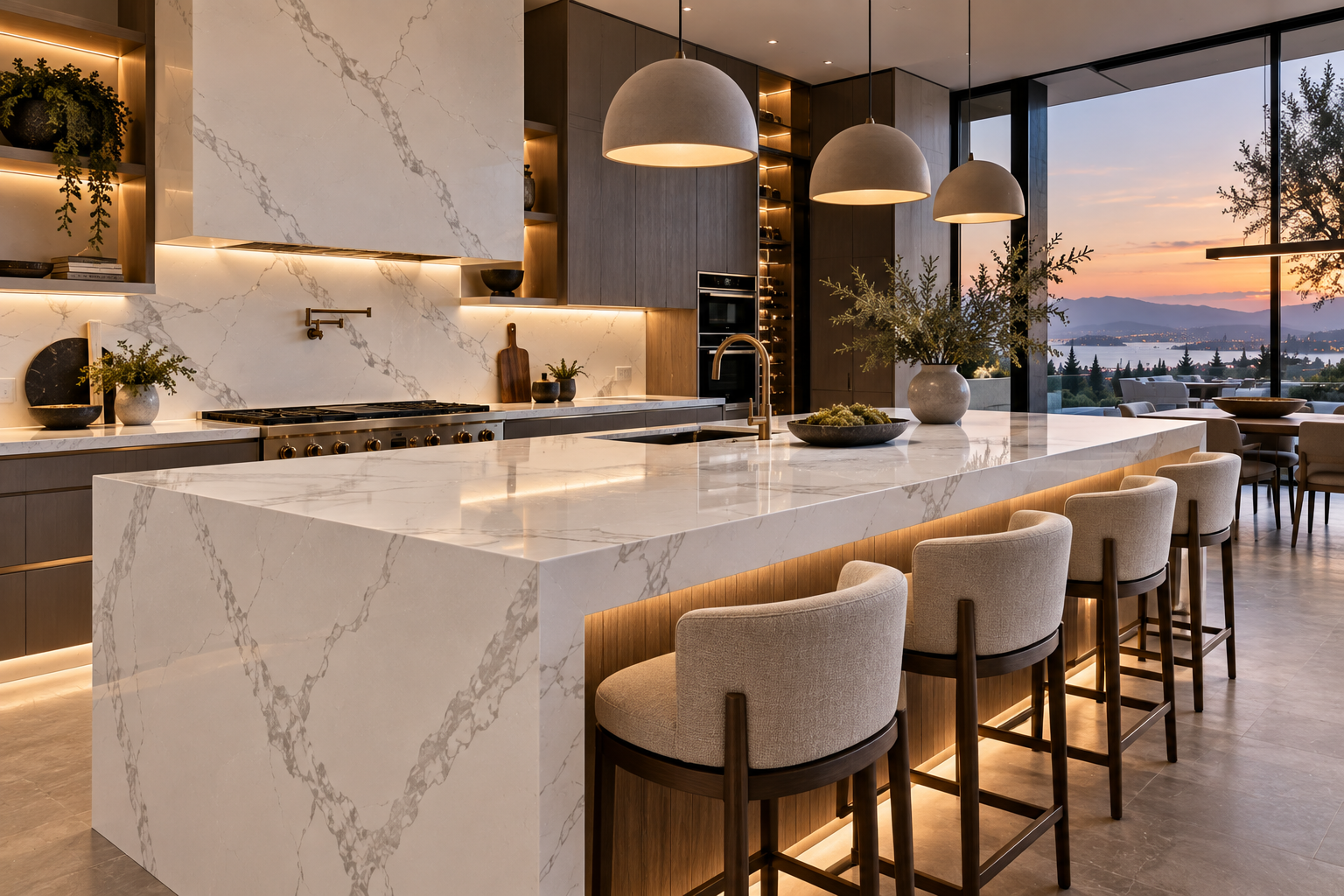 Custom quartz countertop installation by Mr. Marble & Stone in Vancouver and Los Angeles, featuring durable, low-maintenance surfaces for modern kitchens and bathrooms.