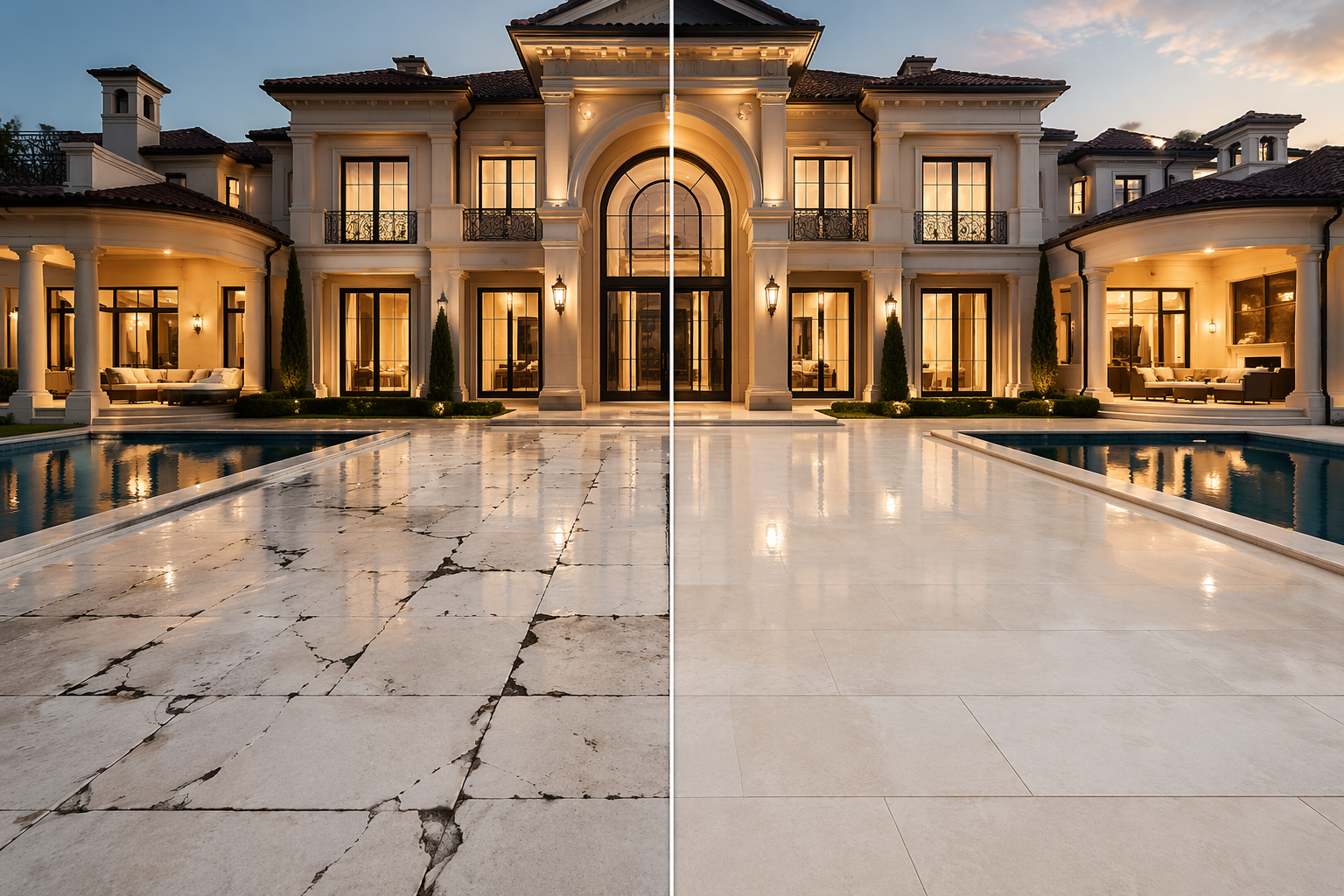 Mr. Marble and Stone grout repair in Vancouver and Los Angeles, restoring cracked, crumbling, stained, and deteriorated grout joints across residential and commercial tile and stone surfaces.