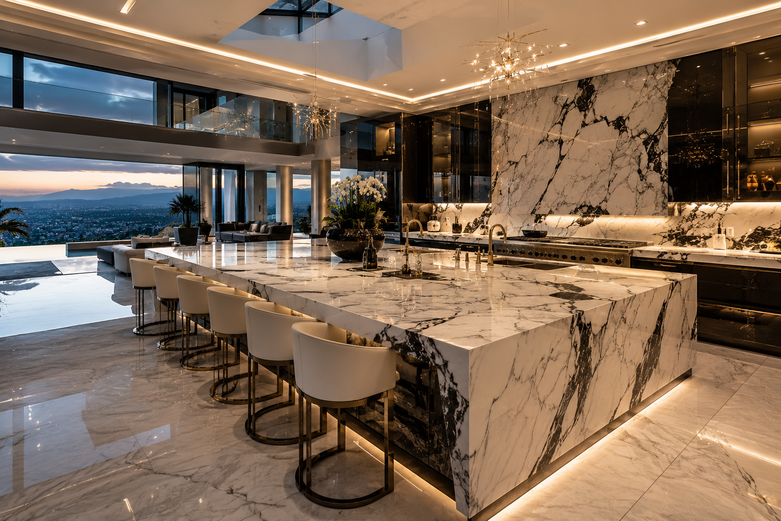 Marble countertop installation by Mr. Marble and Stone in Vancouver and Los Angeles, featuring custom-cut natural marble, precise installation, elegant veining, and a luxurious high-end finish.