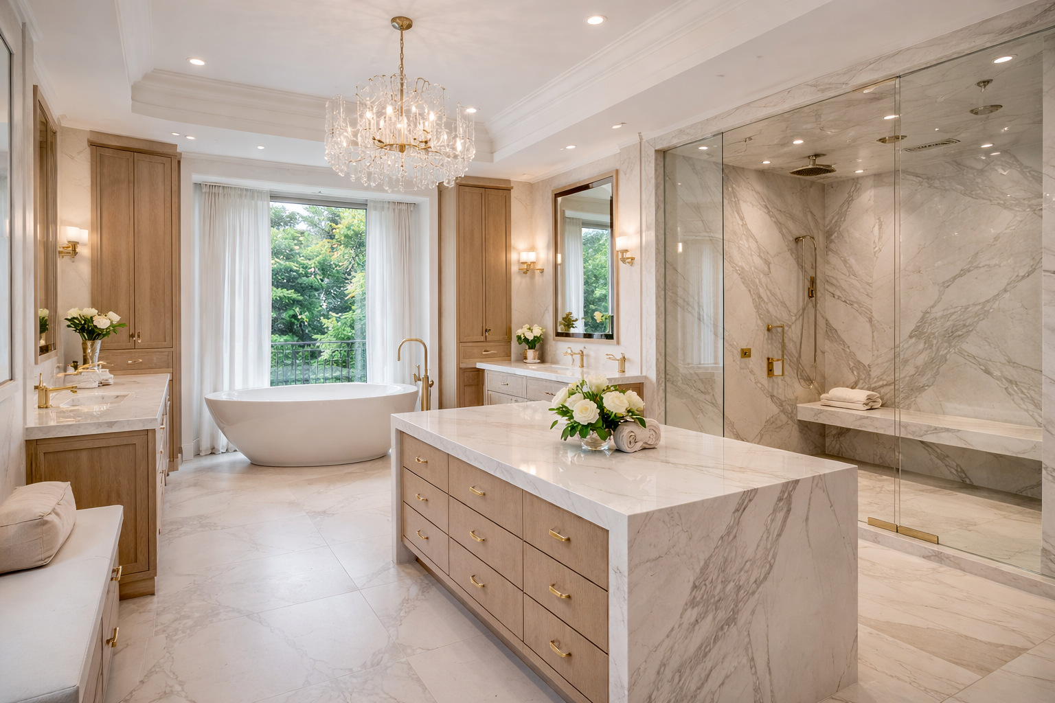Engineered stone countertops, engineered stone waterfall islands, bathroom vanities, feature walls, and custom engineered stone installation by Mr. Marble and Stone for luxury Vancouver interiors