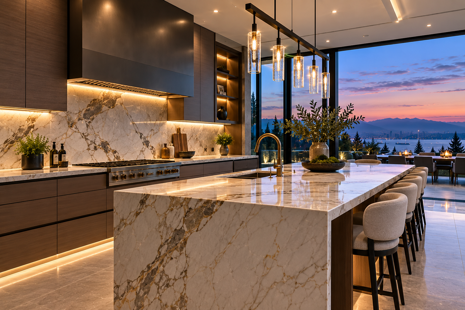 Mr. Marble and Stone kitchen silicone and caulking repair, replacement, and sealing in Vancouver and Los Angeles, refreshing joints around countertops, sinks, backsplashes, cabinets, and kitchen surfaces.