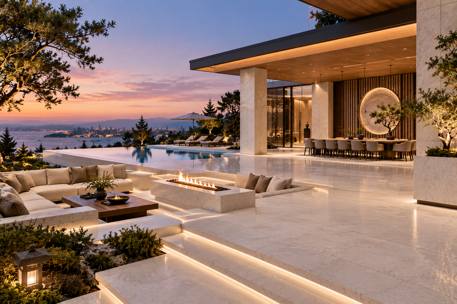 Quartz patio installation by Mr. Marble & Stone in Vancouver and Los Angeles, featuring custom quartz outdoor surfaces with durable construction and a sophisticated luxury finish.