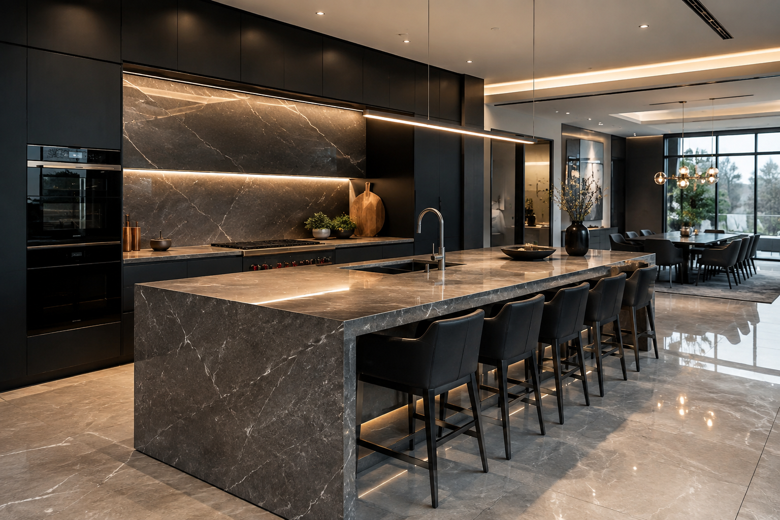 Mr. Marble and Stone engineered stone restoration and refinishing in a luxury Vancouver, BC mansion kitchen.