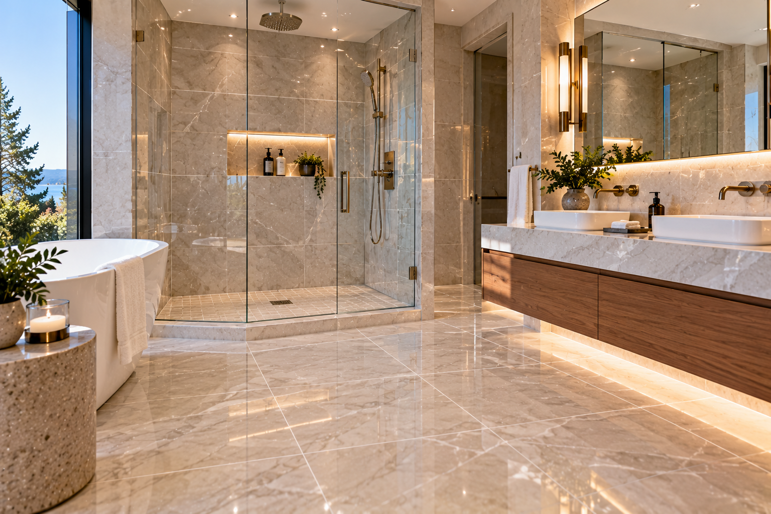 Bathroom Tile and Grout Sealing in Vancouver and Los Angeles | Mr. Marble and Stone — Professional grout sealing for showers, bathroom floors, and tiled surfaces.
