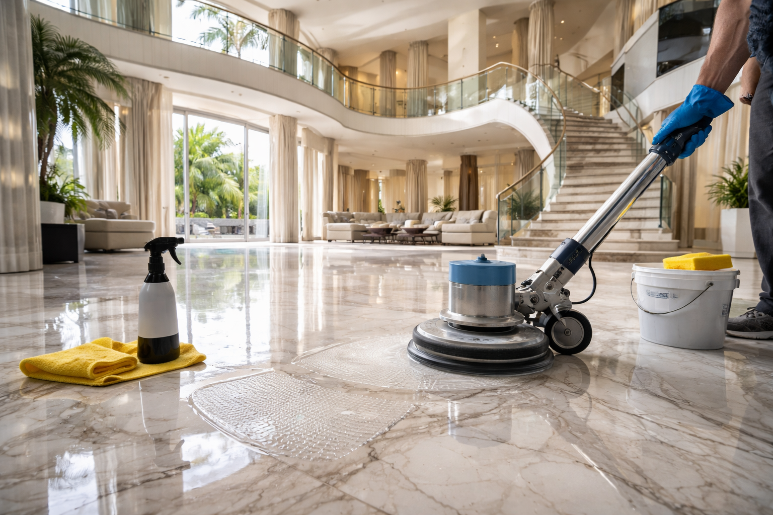Mr. Marble and Stone professional marble floor sealing, marble protection, penetrating stone sealer application, marble maintenance, and natural stone preservation services.