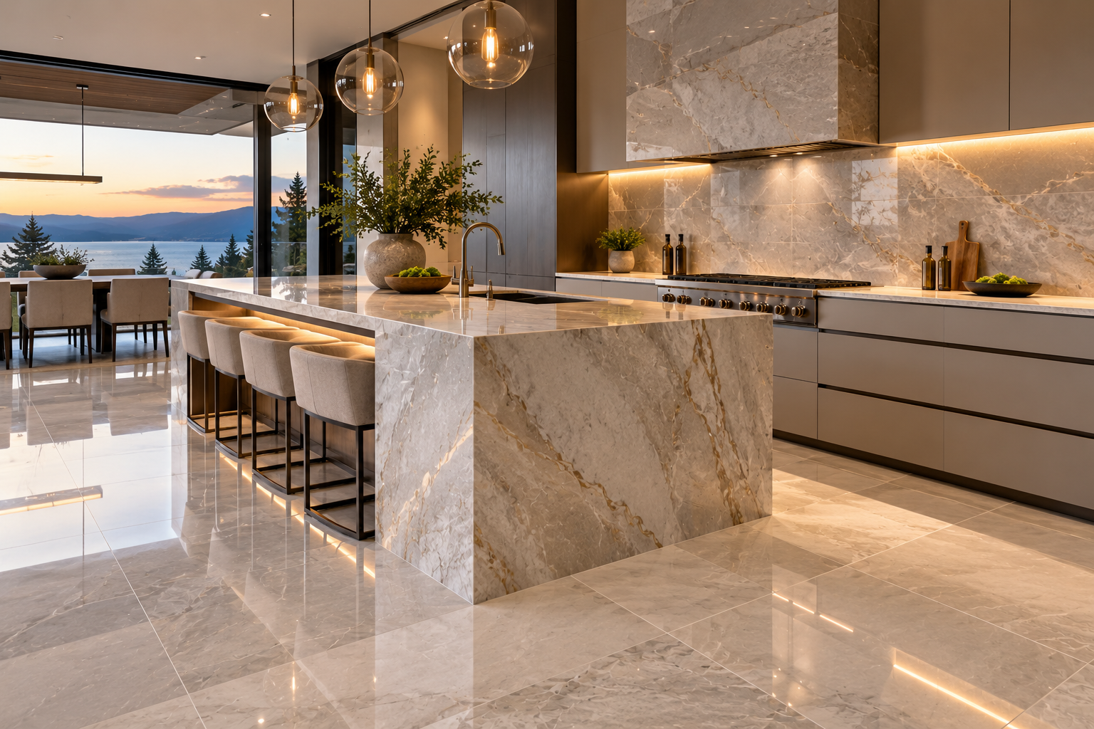 Kitchen tile repair in Vancouver and Los Angeles by Mr. Marble and Stone, expertly repairing cracked, chipped, damaged, and worn kitchen tiles for a seamless, durable, high-end finish.