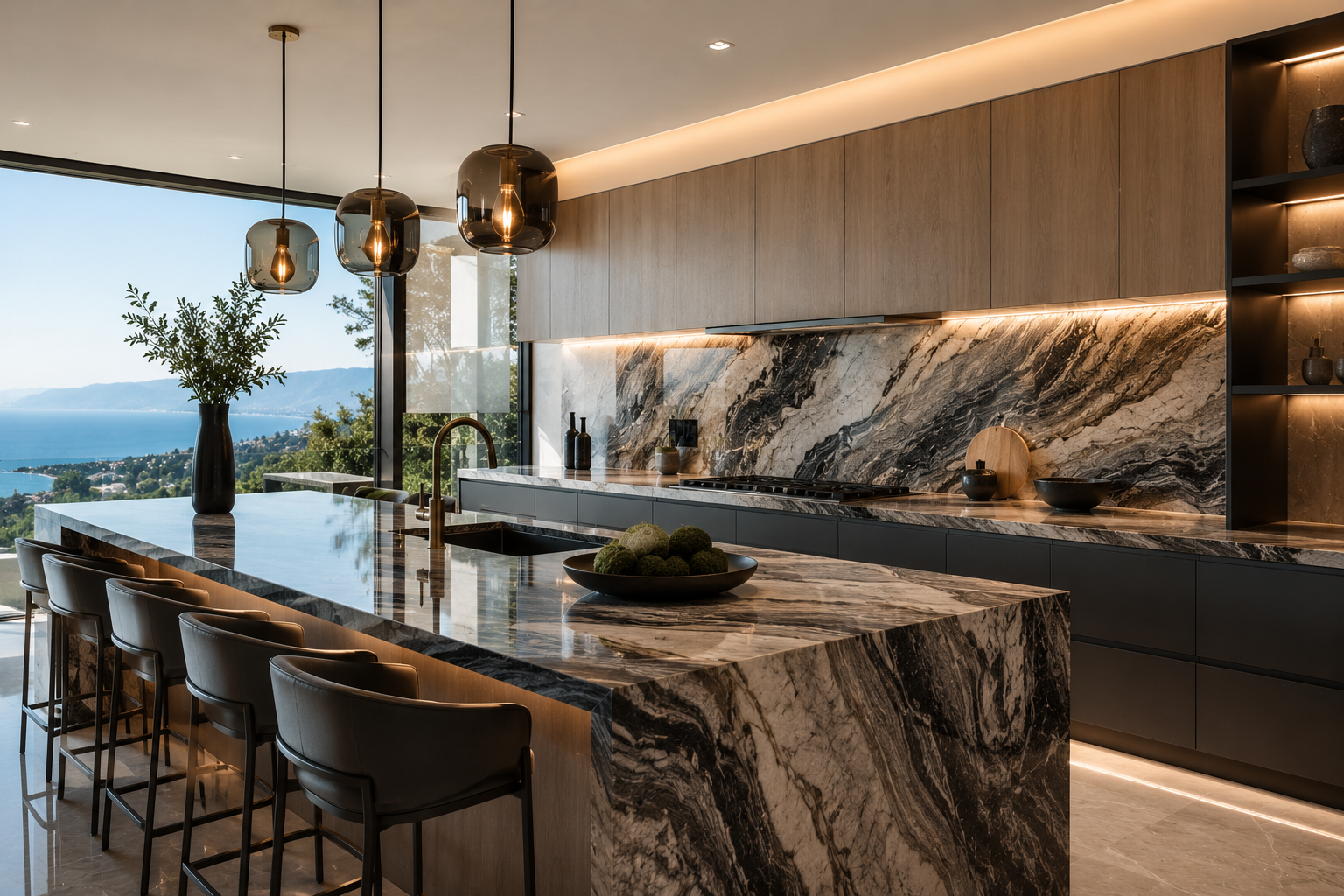 Professional marble backsplash installation by Mr. Marble and Stone in Vancouver and Los Angeles, specializing in custom marble backsplash design, kitchen stone installation, and luxury finishes.