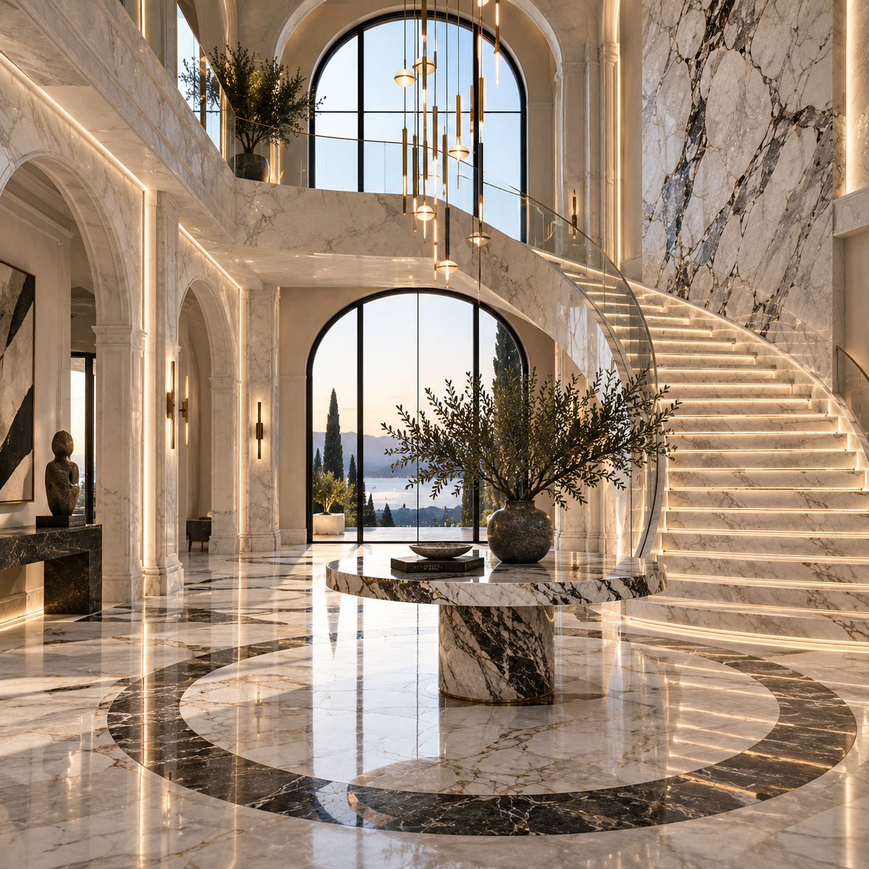 Marble restoration in Vancouver and Los Angeles featuring professional polishing, honing, and refinishing of luxury marble surfaces.