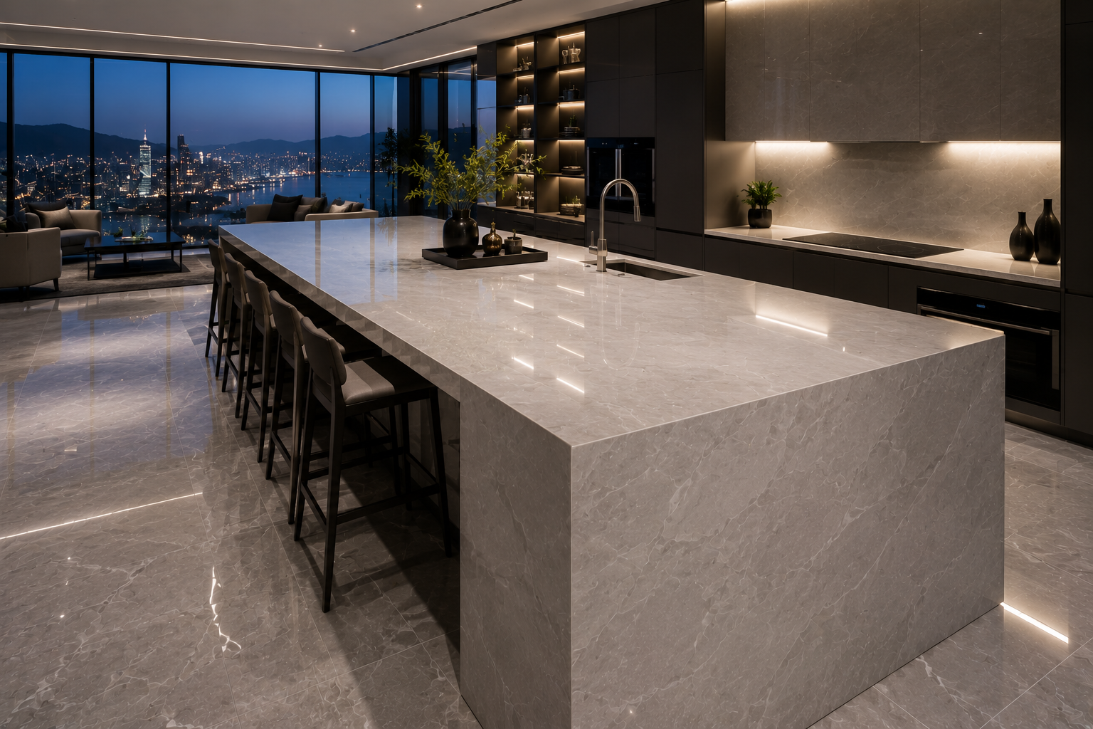 Porcelain countertop restoration by Mr. Marble & Stone in Vancouver and Los Angeles.
