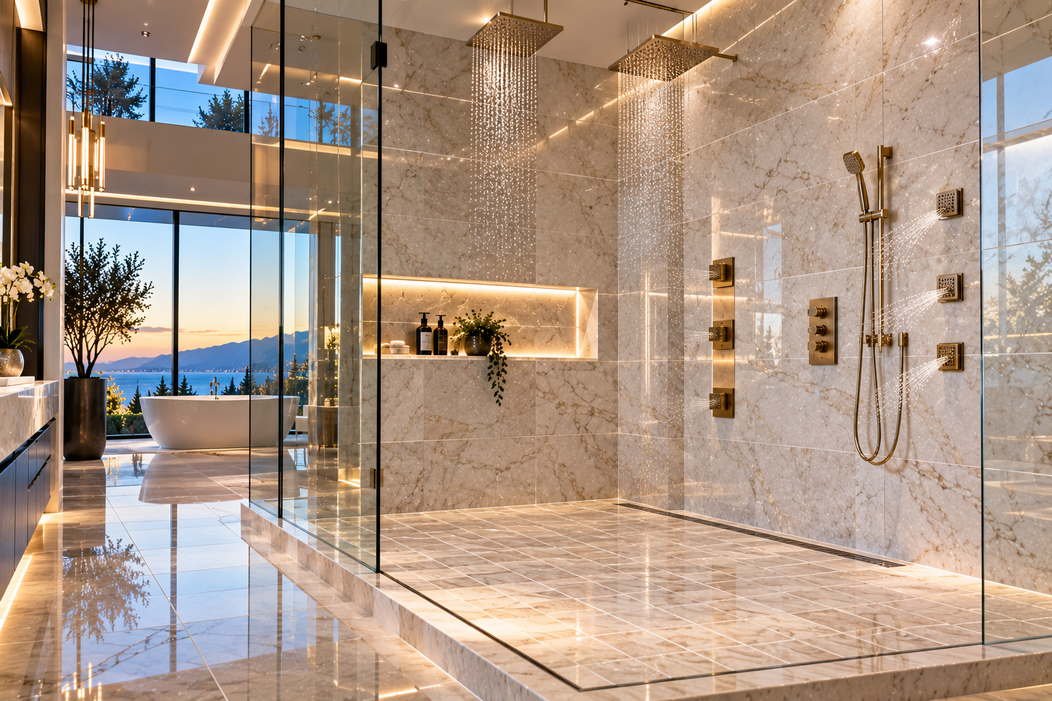 Shower Tile and Grout Sealing in Vancouver and Los Angeles | Mr. Marble and Stone — Professional grout sealing for shower floors, walls, and moisture-exposed tile surfaces.