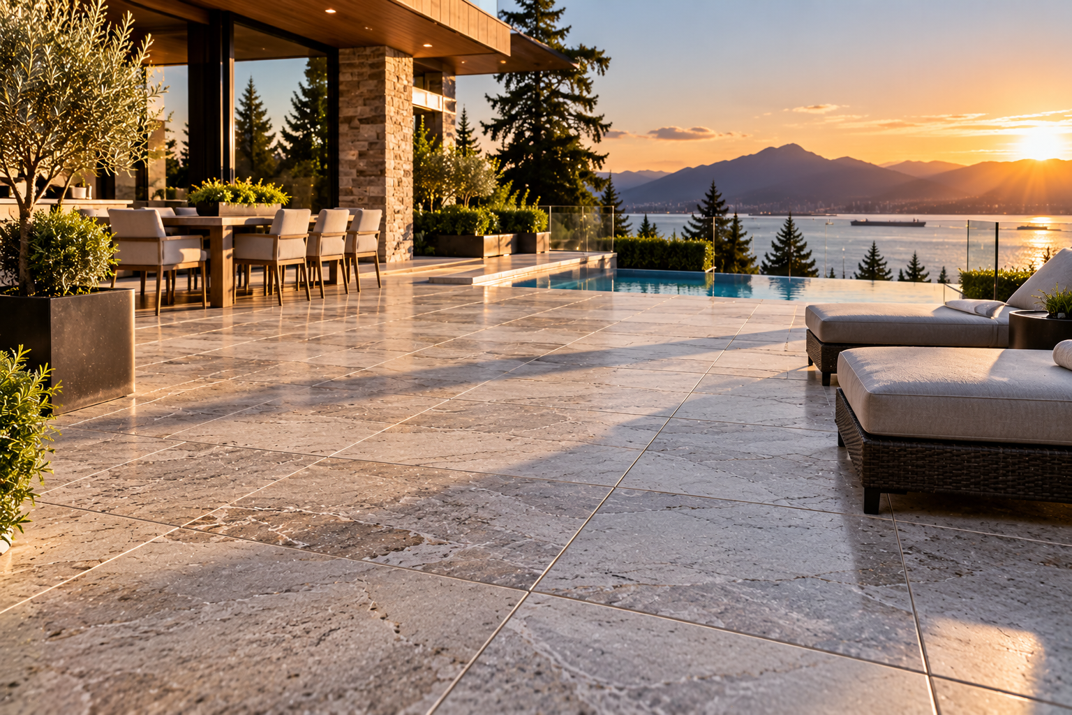 Mr. Marble and Stone exterior tile and grout restoration in Vancouver and Los Angeles, professionally cleaning, repairing, sealing, and renewing outdoor tile, grout, natural stone, and engineered stone surfaces.