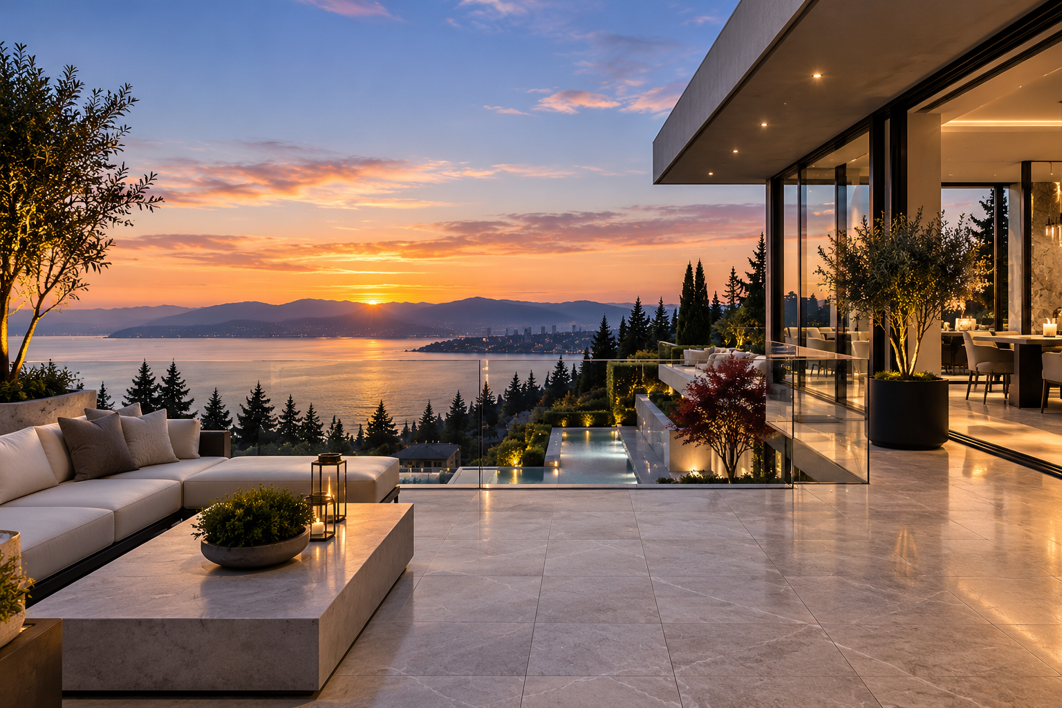 Mr. Marble and Stone balcony tile and grout cleaning, repair, restoration, and sealing in Vancouver and Los Angeles, featuring professionally maintained exterior tile surfaces for luxury residential and commercial balconies.