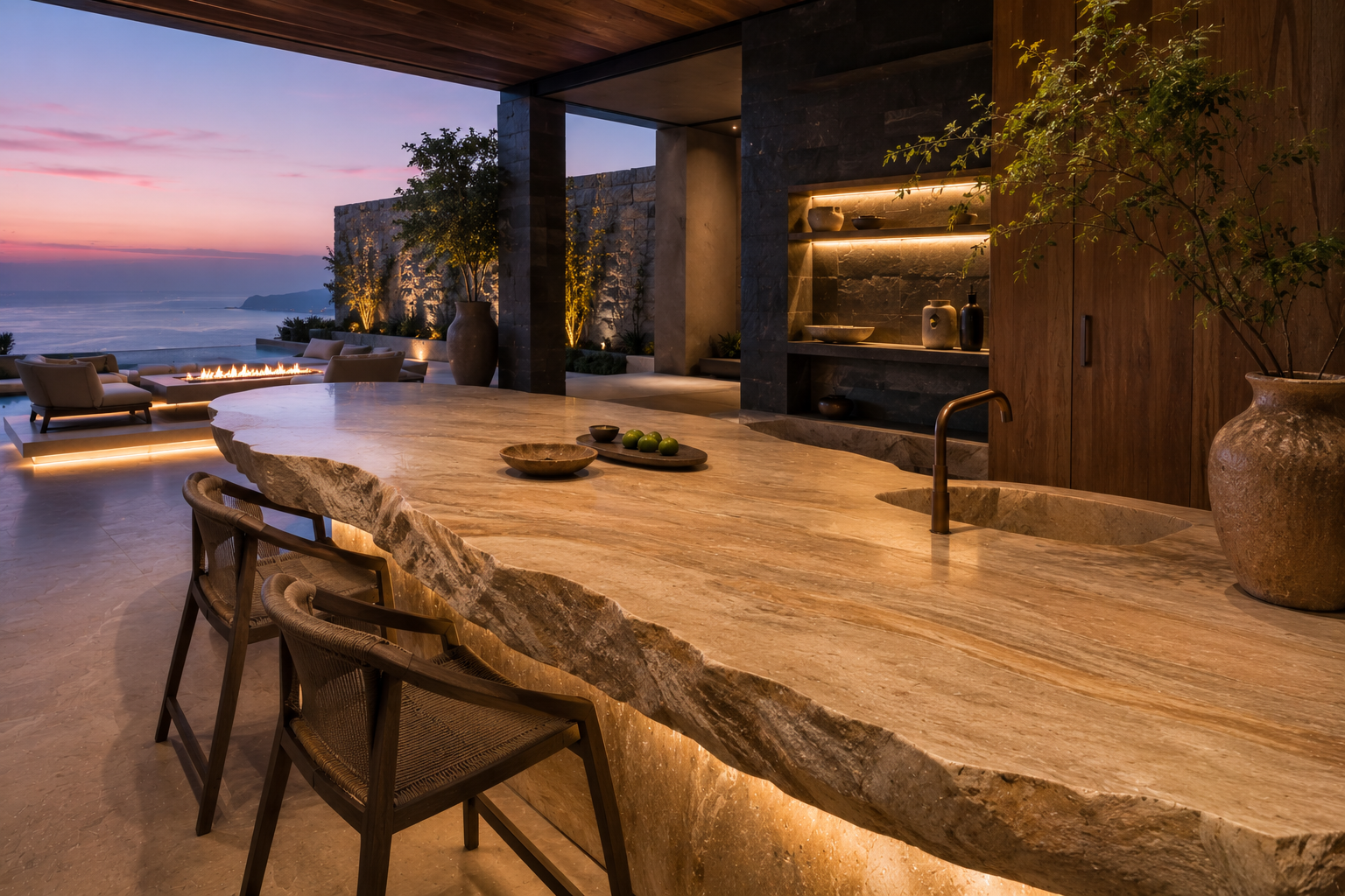 Sandstone countertop sealing in Vancouver and Los Angeles for protecting and preserving sandstone countertops.