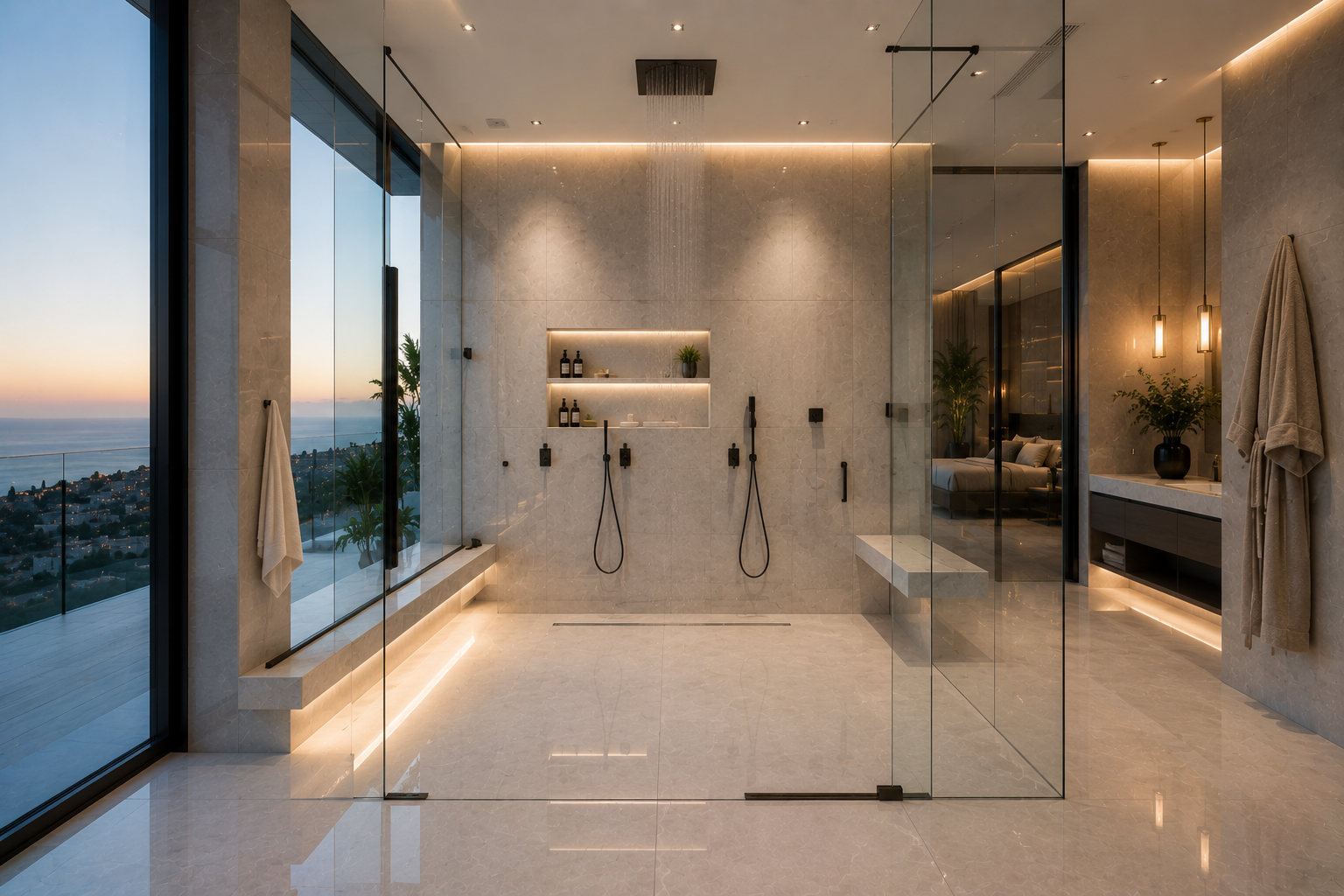 Porcelain shower restoration by Mr. Marble & Stone in Vancouver and Los Angeles.