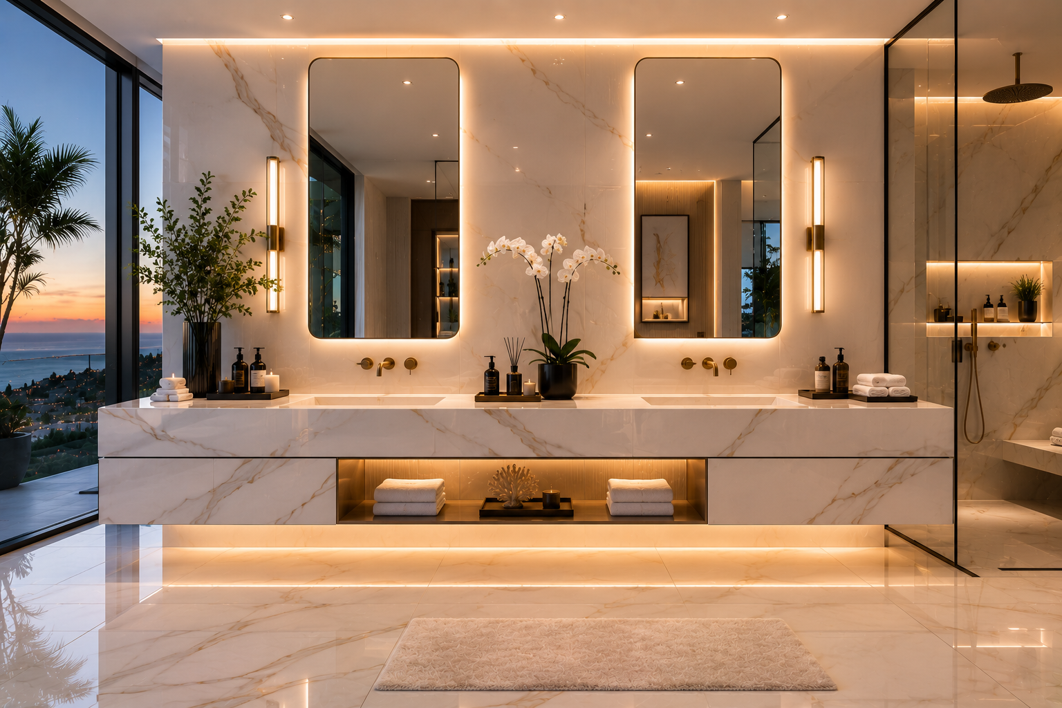 Porcelain vanity restoration by Mr. Marble & Stone in Vancouver and Los Angeles.