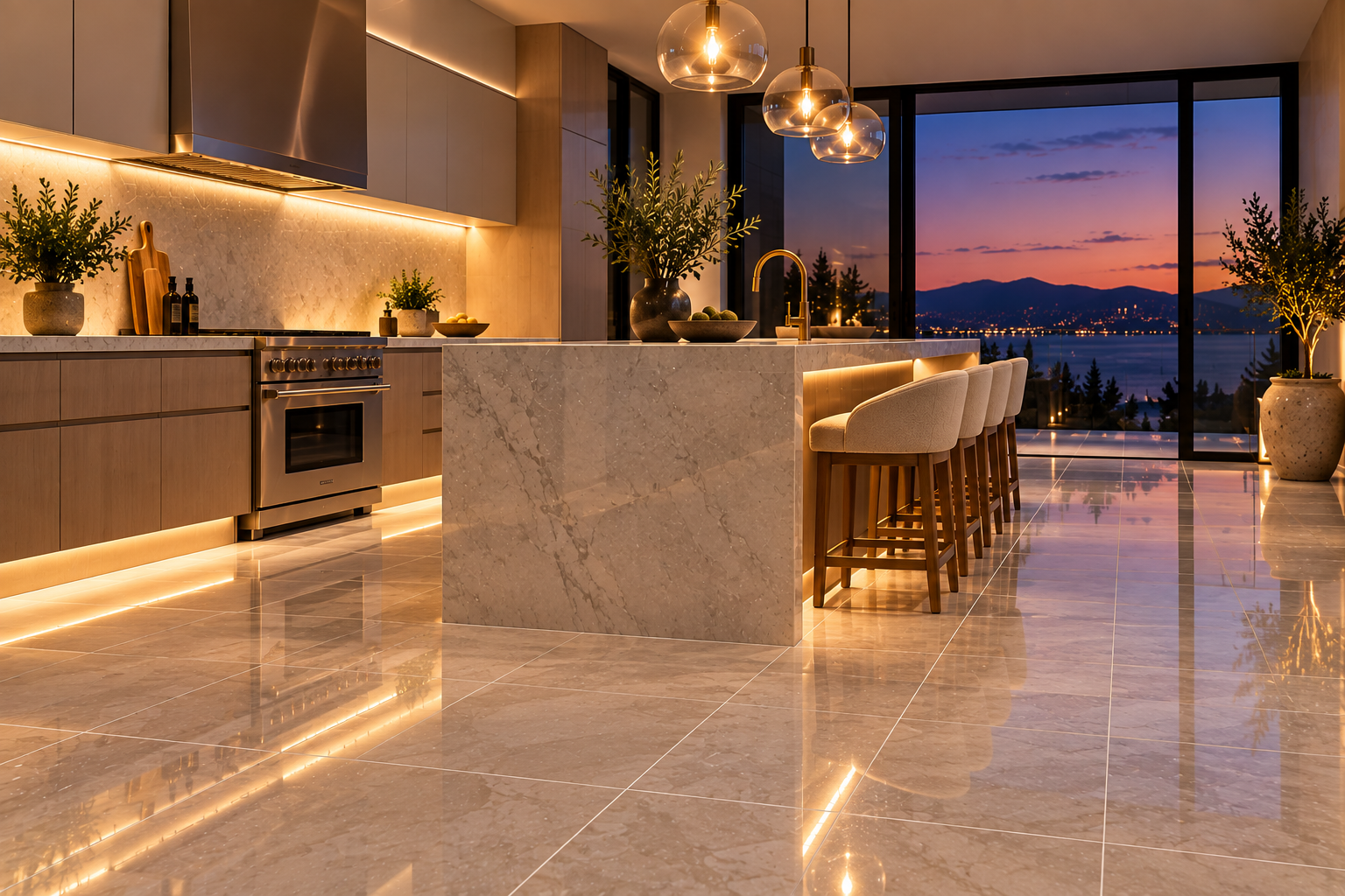 Kitchen Tile and Grout Cleaning in Vancouver and Los Angeles | Mr. Marble and Stone — Professional kitchen tile cleaning and grout stain removal.