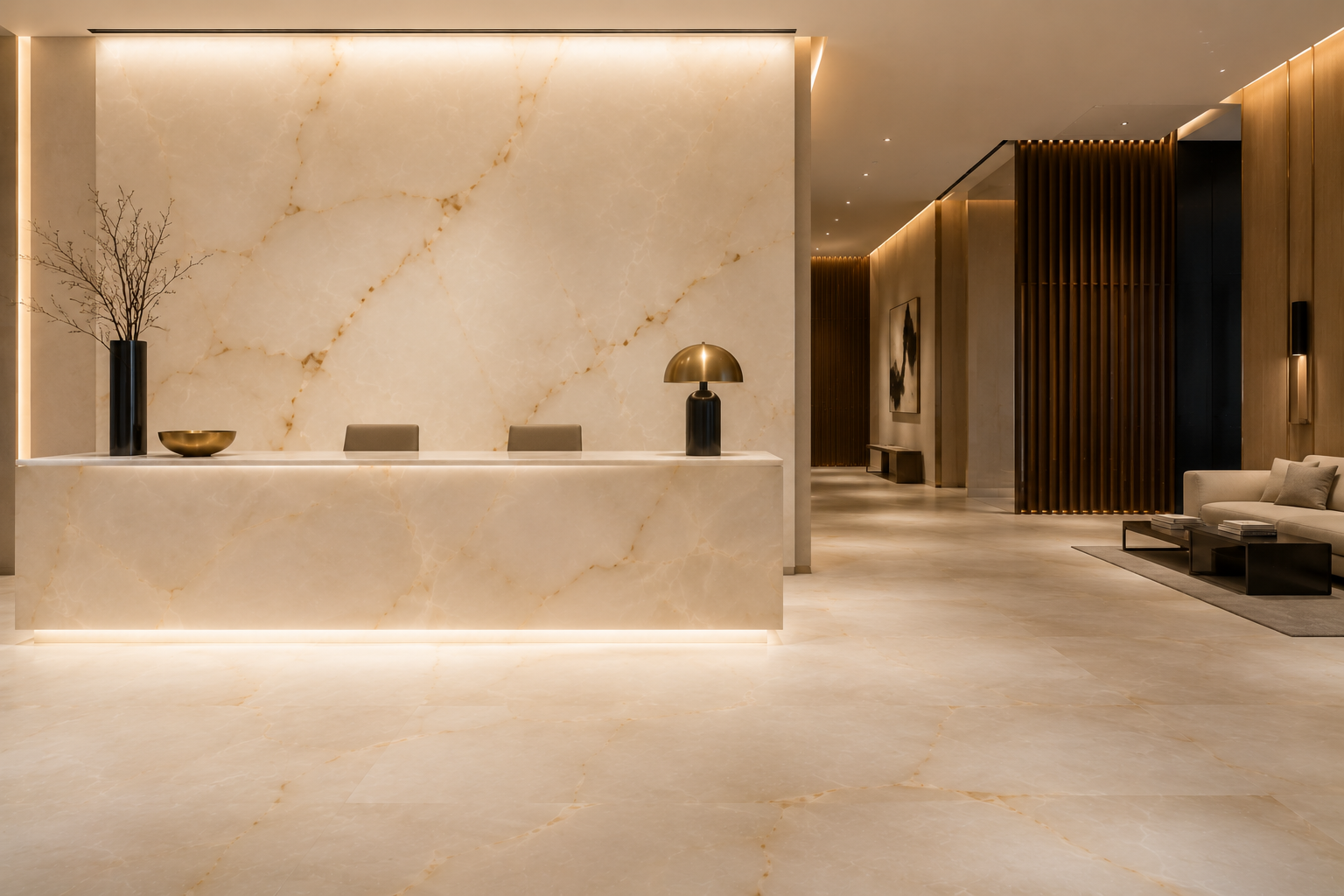 Professional onyx honing and matte finish restoration by Mr. Marble and Stone in Vancouver and Los Angeles.