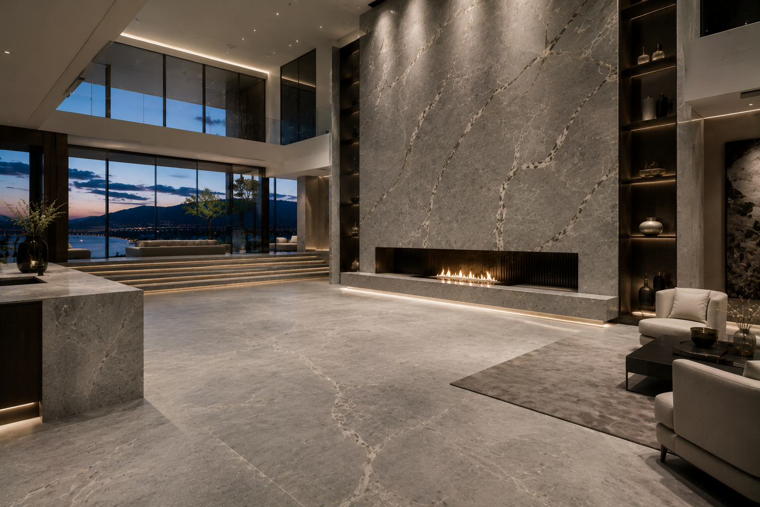 Quartzite honing by Mr. Marble & Stone in Vancouver and Los Angeles.