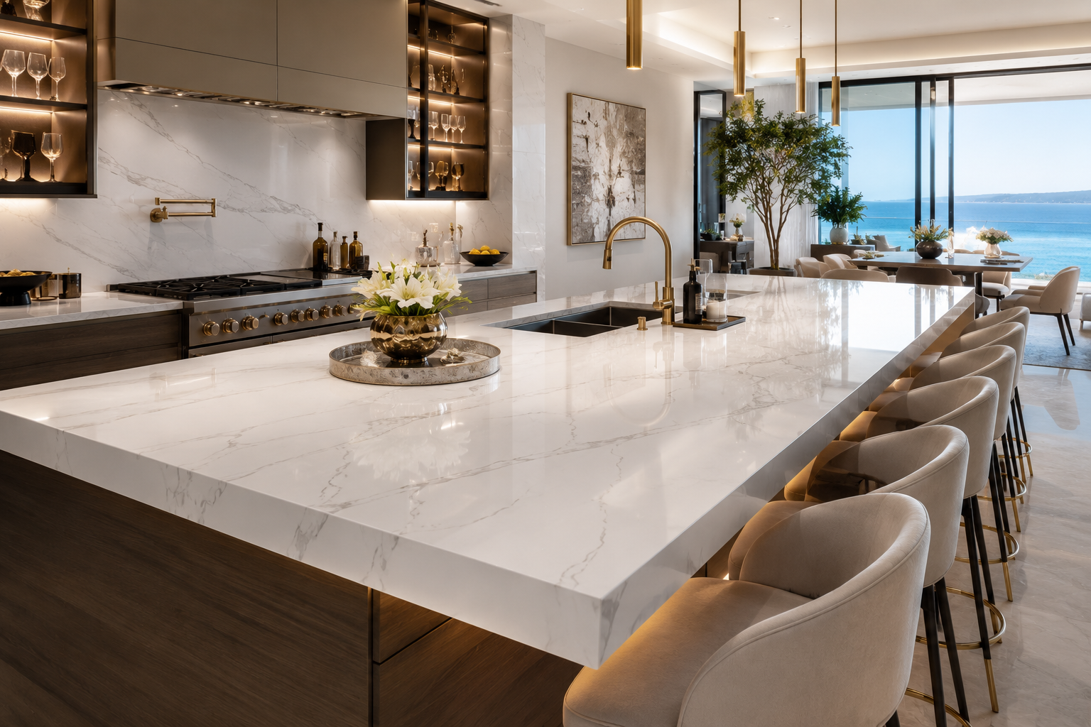 Mr. Marble and Stone engineered stone countertop sealing and protection in Vancouver and Los Angeles.