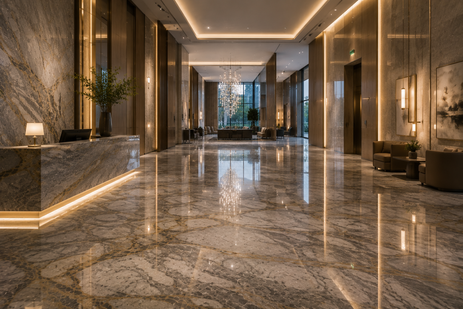 Mr. Marble & Stone provides professional commercial quartzite restoration in Vancouver and Los Angeles, restoring and revitalizing luxury quartzite surfaces in hotels and commercial spaces.