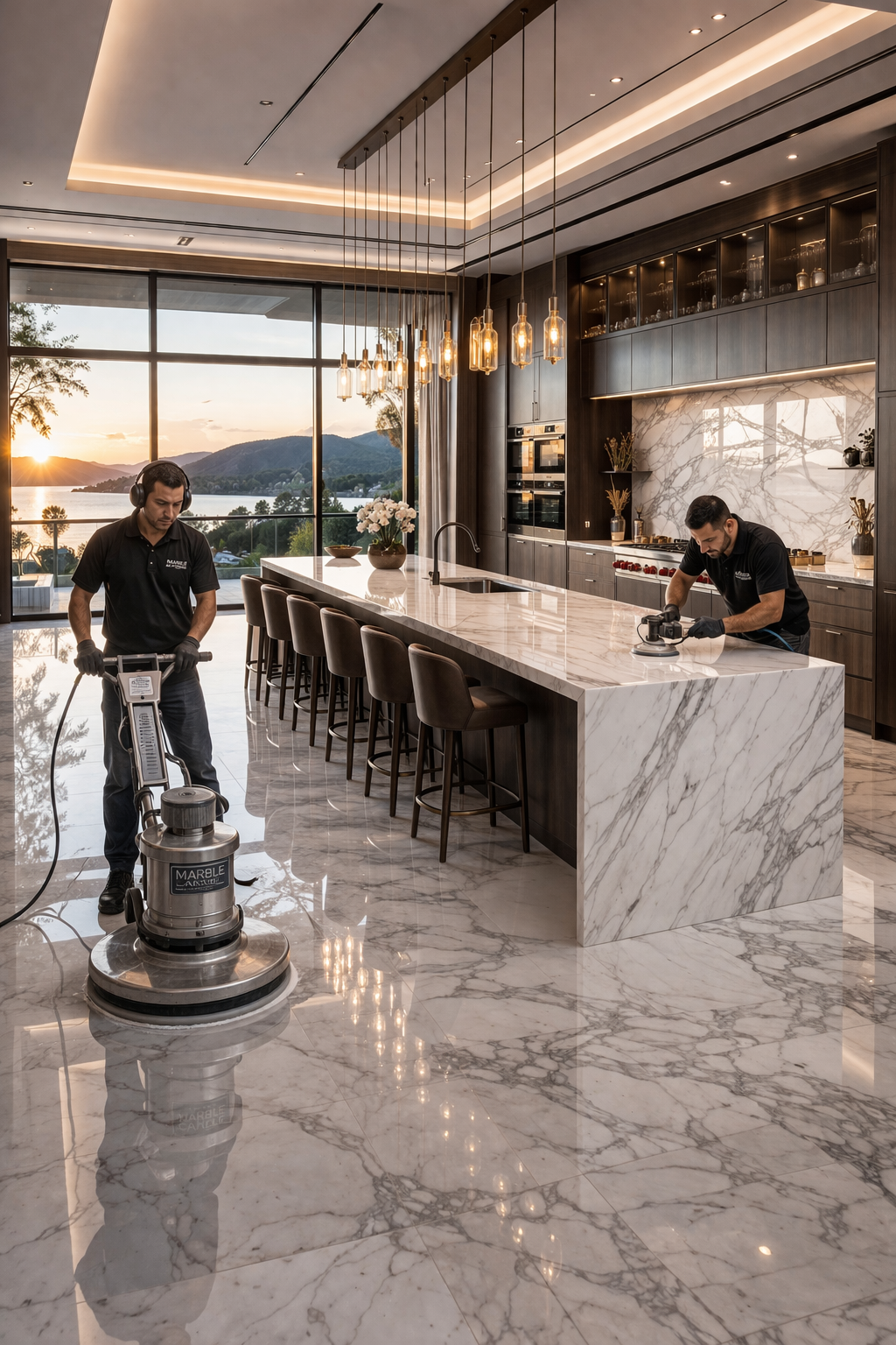 Mr. Marble and Stone marble and stone restoration, diamond honing, marble polishing, grout refresh, tile repair, sealing, countertop refinishing, and surface restoration services in Vancouver