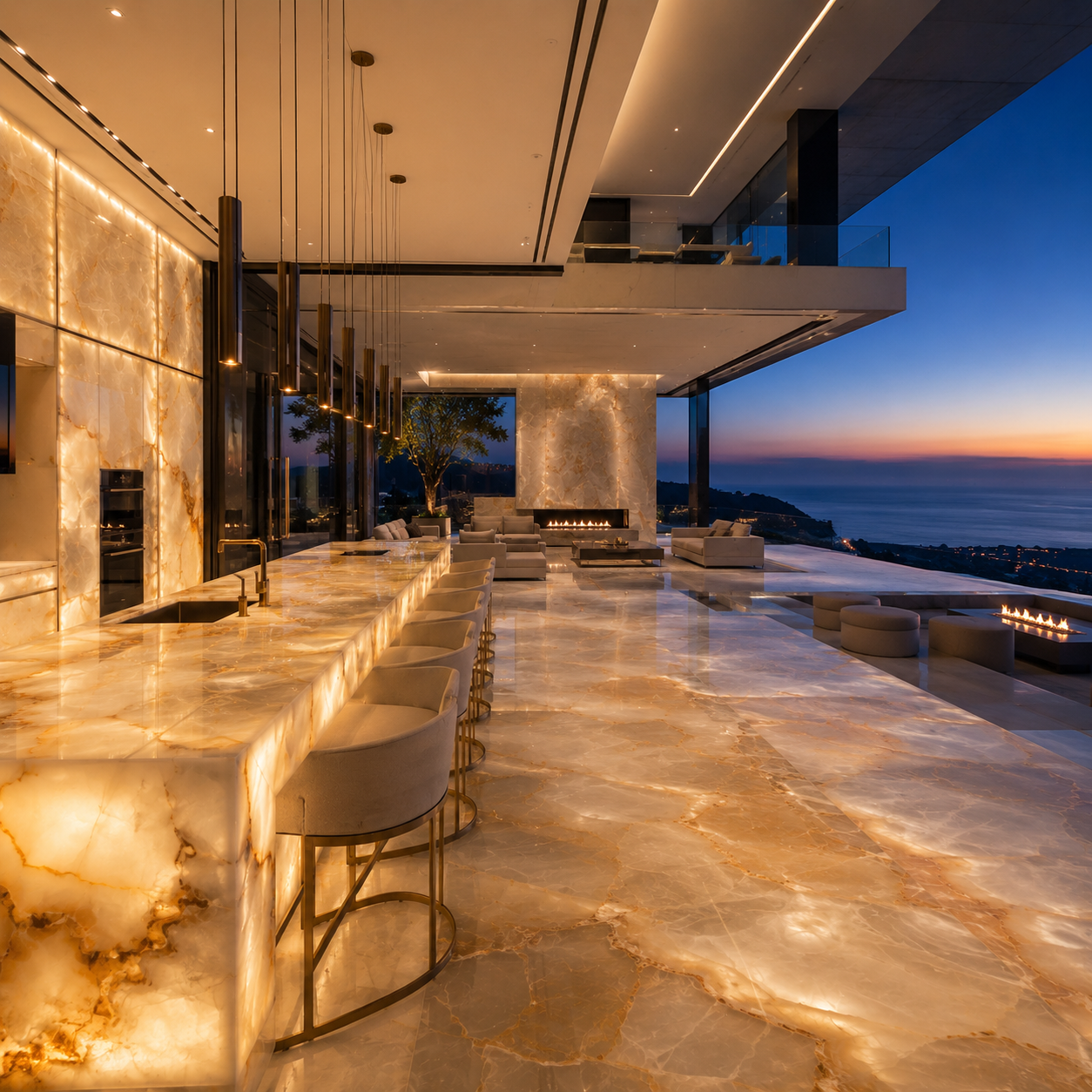 Onyx stone restoration in Vancouver and Los Angeles, including onyx polishing, onyx refinishing, onyx cleaning, onyx repair, and onyx sealing.