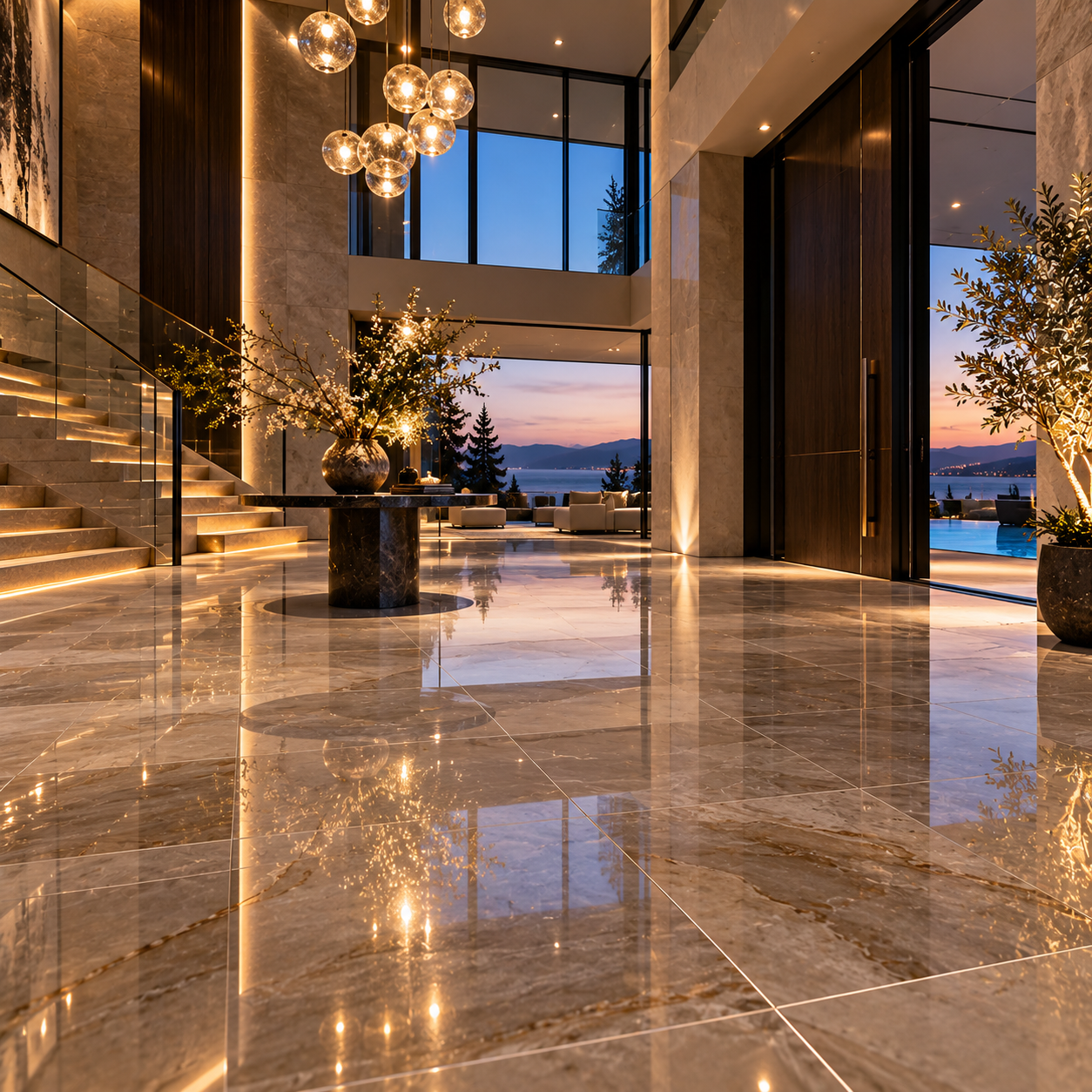 Mr. Marble and Stone tile and grout sealing in Vancouver and Los Angeles, providing professional protection against moisture, stains, and everyday wear while preserving the clean appearance of luxury tile surfaces.