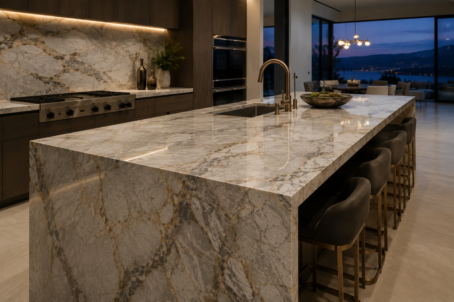 Mr. Marble & Stone provides professional quartzite countertop polishing in Vancouver and Los Angeles, restoring shine and enhancing the natural beauty of quartzite surfaces.