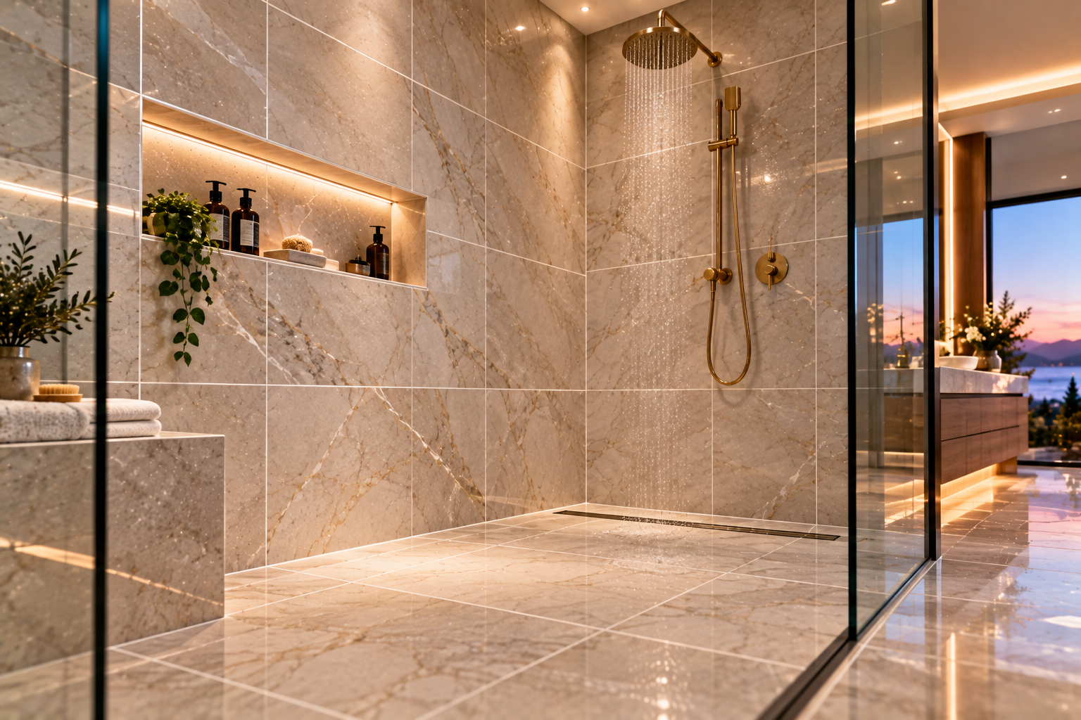 Shower grout repair by Mr. Marble and Stone, specializing in cracked grout repair, deteriorated grout replacement, shower grout restoration, and damaged grout joint repair in Vancouver and Los Angeles.