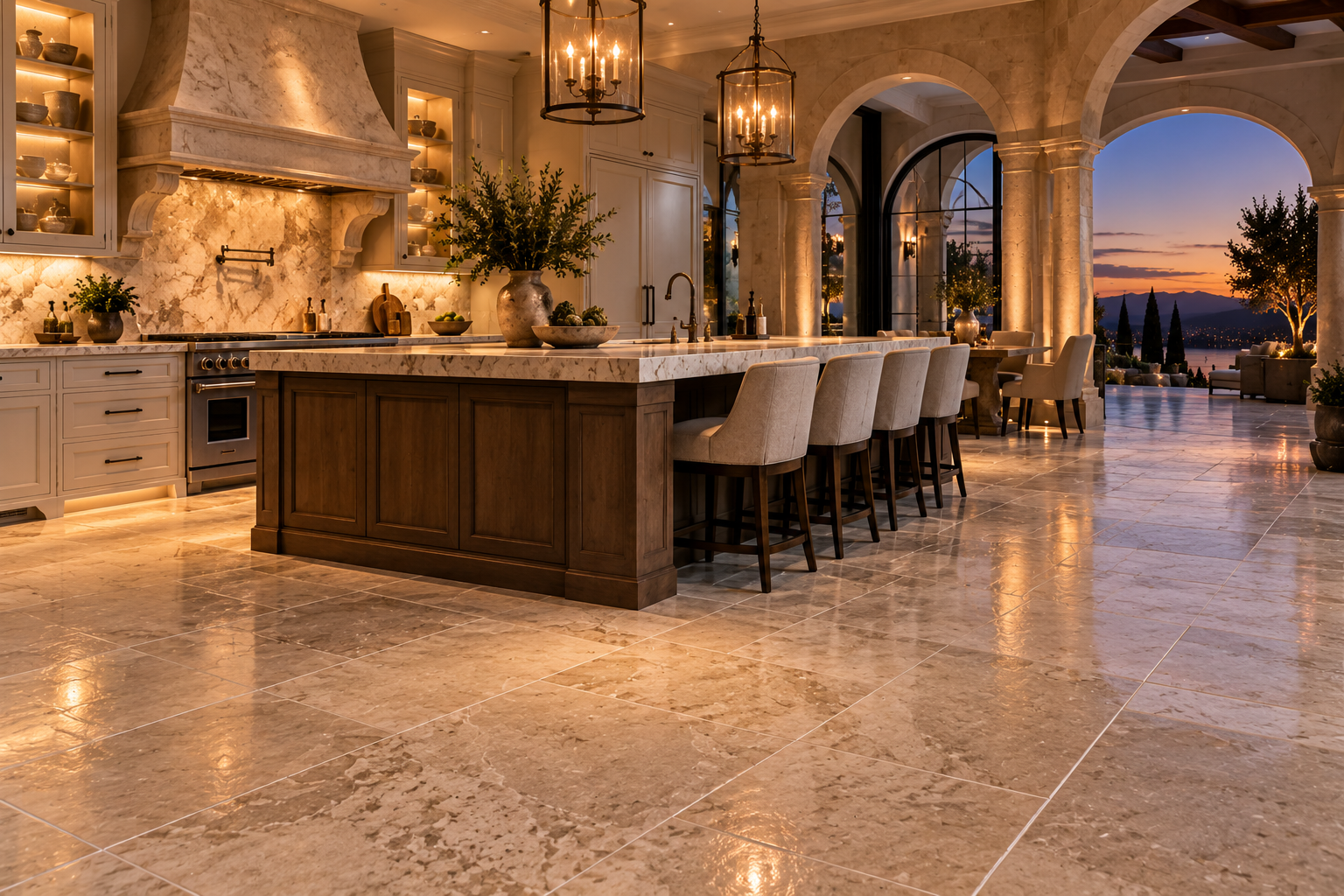 Kitchen tile and grout repair by Mr. Marble and Stone, restoring cracked grout, damaged tile joints, and worn kitchen surfaces in Vancouver and Los Angeles.