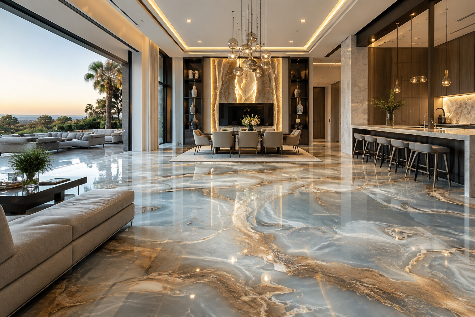 Professional onyx restoration and polishing by Mr. Marble and Stone, serving Vancouver and Los Angeles.