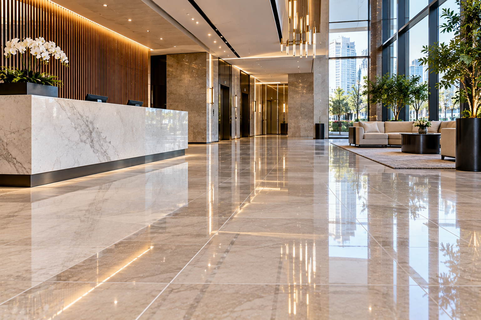 Commercial Tile and Grout Cleaning by Mr. Marble and Stone in Vancouver and Los Angeles — Professional cleaning for commercial floors, bathrooms, kitchens, and high-traffic tile surfaces.