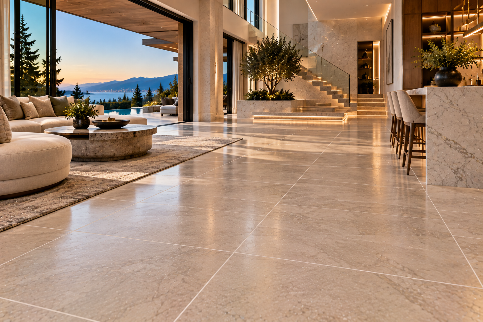 Mr. Marble and Stone residential grout refresh in Vancouver and Los Angeles, renewing faded and stained grout lines for a clean, vibrant, and refreshed tile finish.