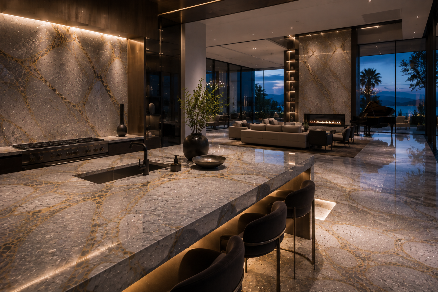 Mr. Marble & Stone provides professional quartzite maintenance and care in Vancouver and Los Angeles, helping preserve and protect luxury quartzite surfaces.