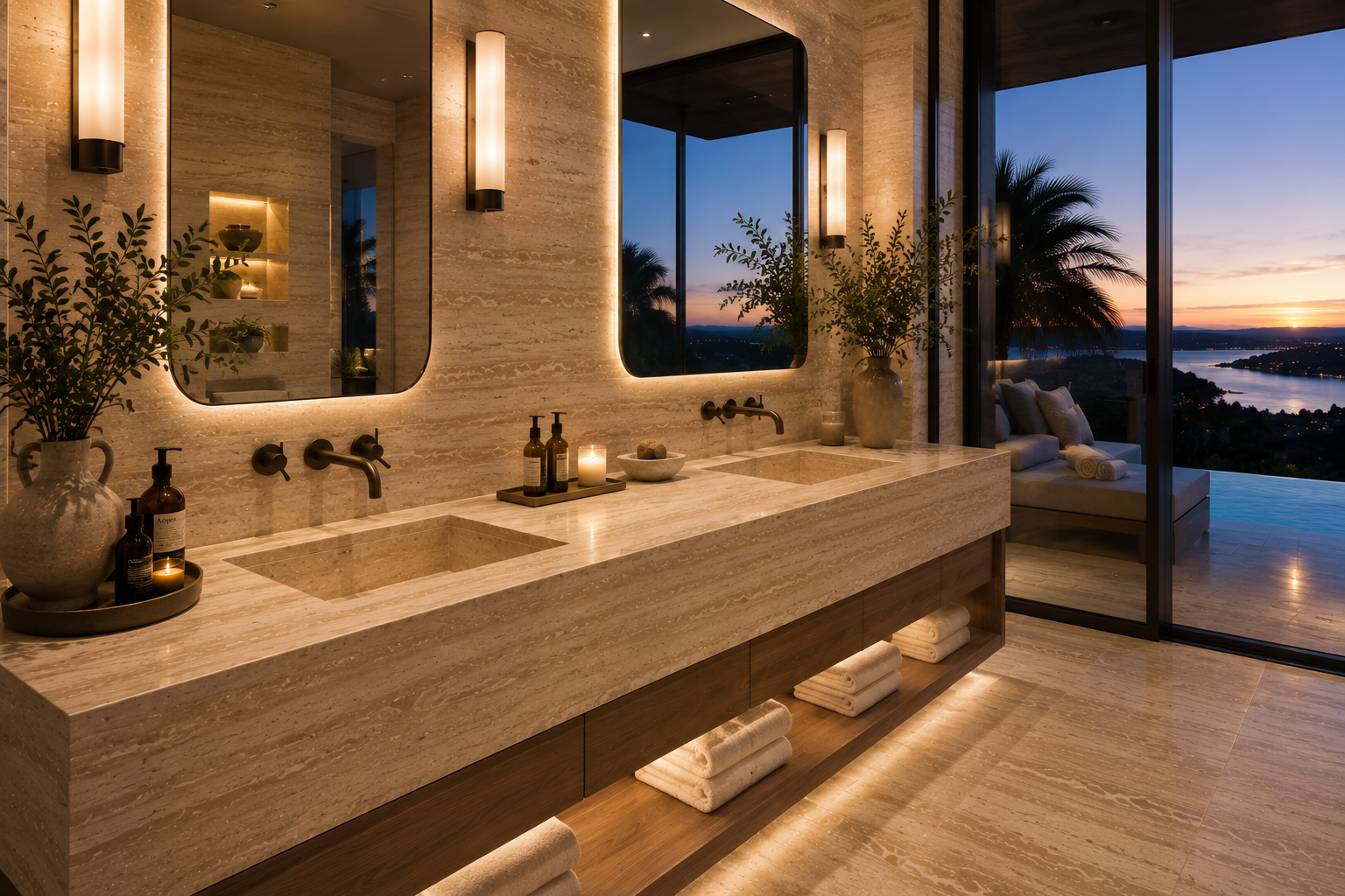 Sandstone shower sealing, sandstone shower cleaning, sandstone shower polishing, and sandstone shower restoration in Vancouver and Los Angeles.