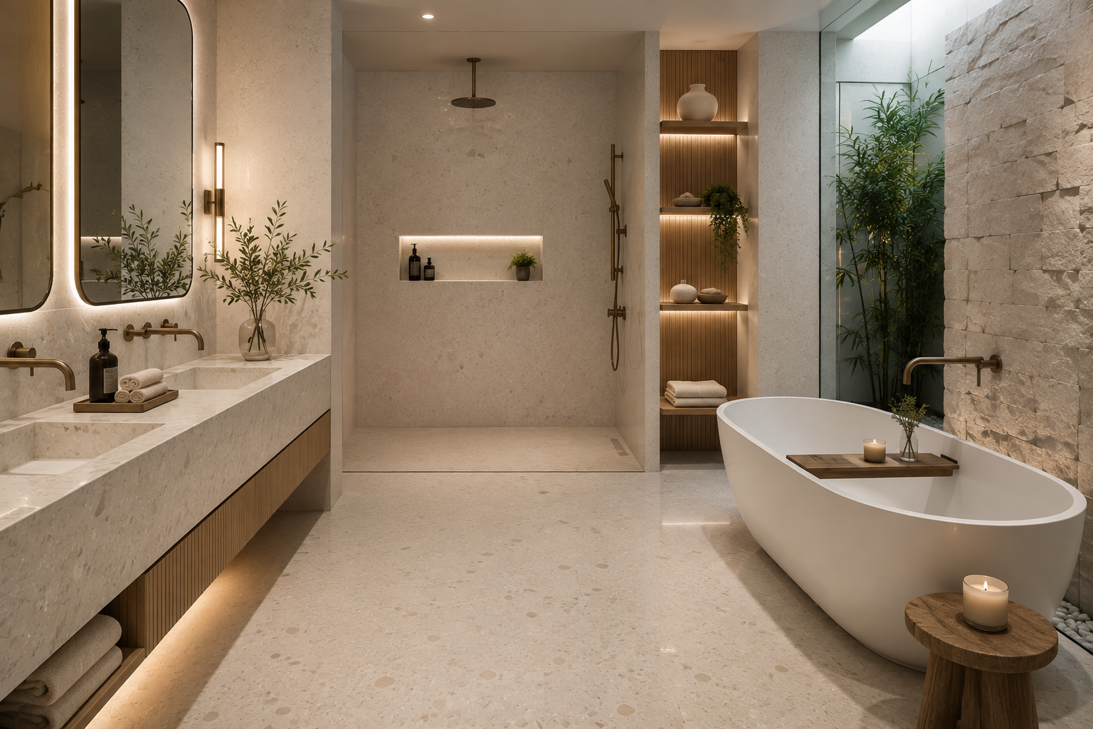 Engineered stone bathroom restoration by Mr. Marble and Stone in Vancouver and Los Angeles luxury homes.
