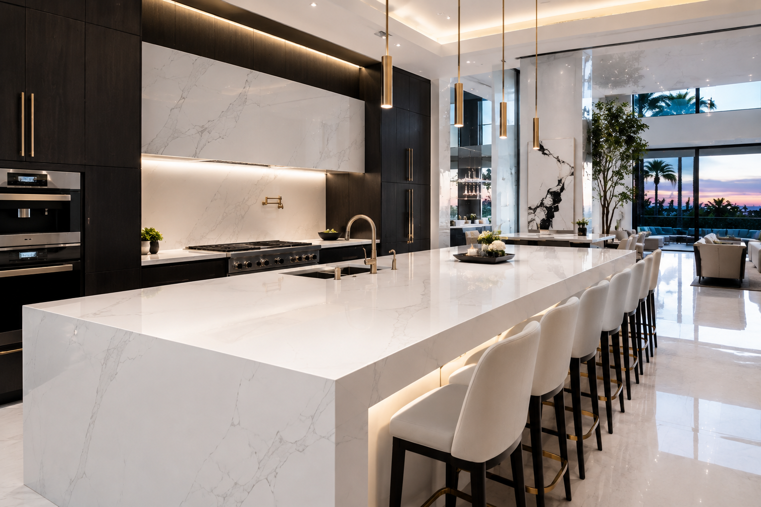 Mr. Marble and Stone quartz restoration in luxury homes across Los Angeles and Vancouver.