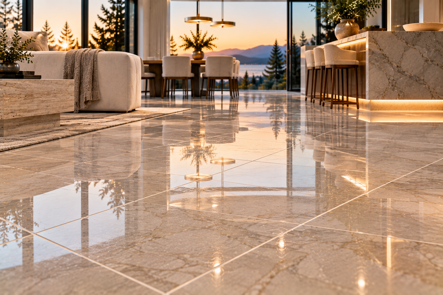 Floor grout repair by Mr. Marble and Stone, specializing in cracked grout repair, grout replacement, damaged grout joint restoration, and floor grout renewal in Vancouver and Los Angeles.