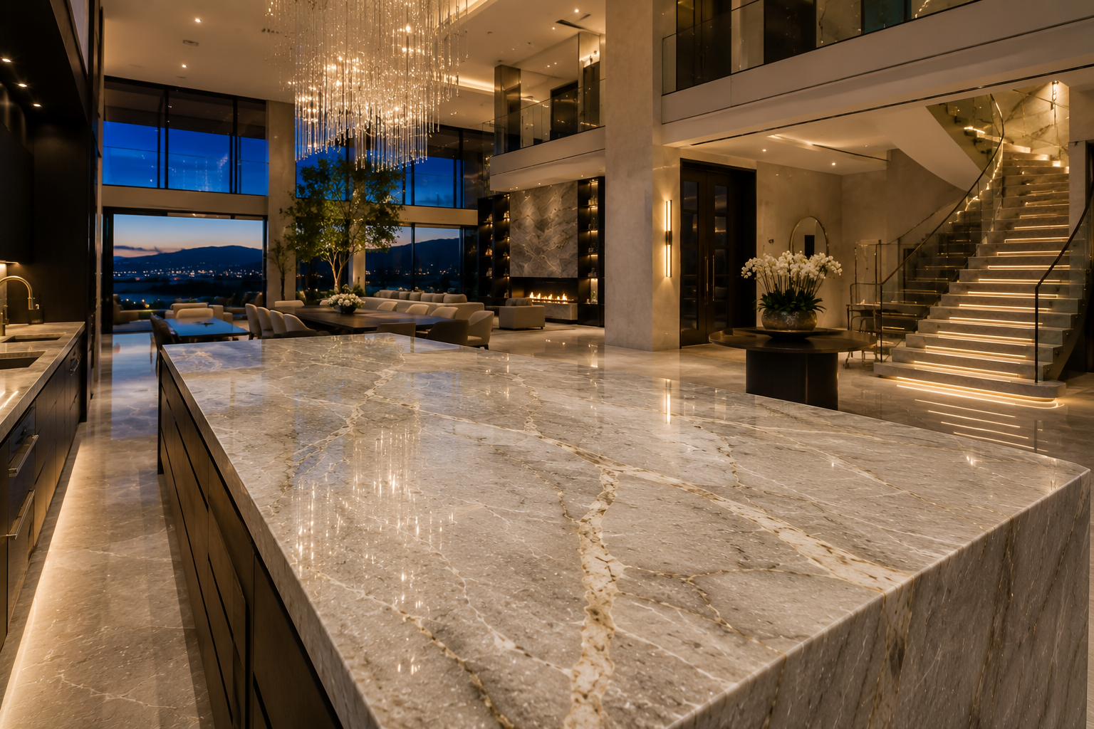 Quartzite countertop sealing by Mr. Marble & Stone in Vancouver and Los Angeles.
