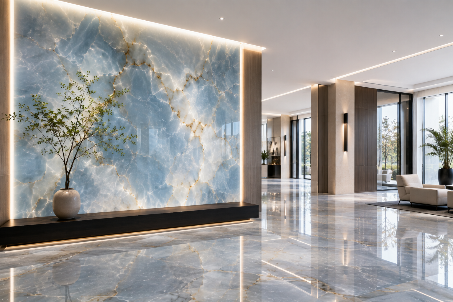 Professional onyx maintenance, cleaning, polishing, and stone care by Mr. Marble and Stone in Vancouver and Los Angeles.