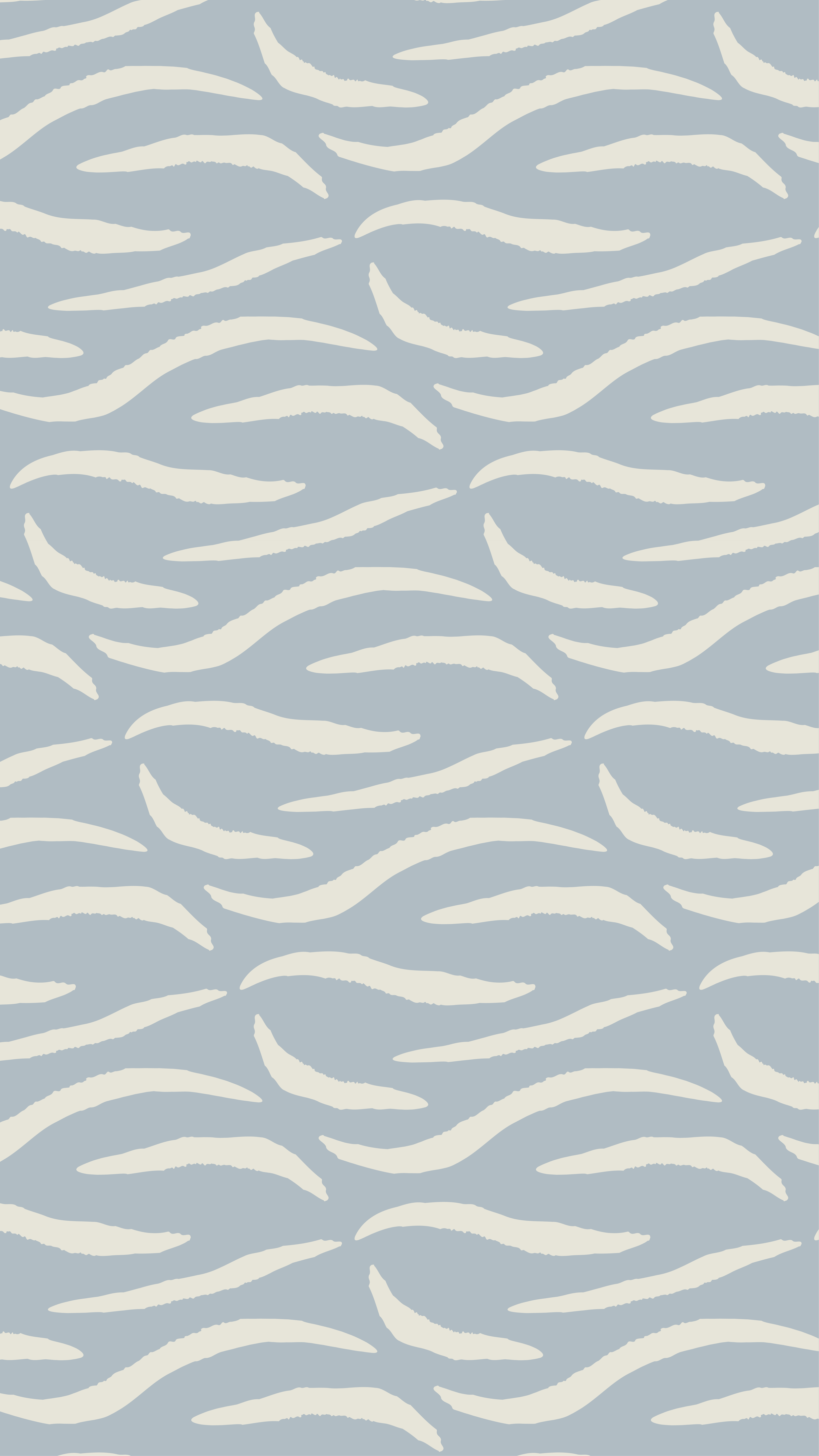 Pattern of white tiger stripes on a light blue background.