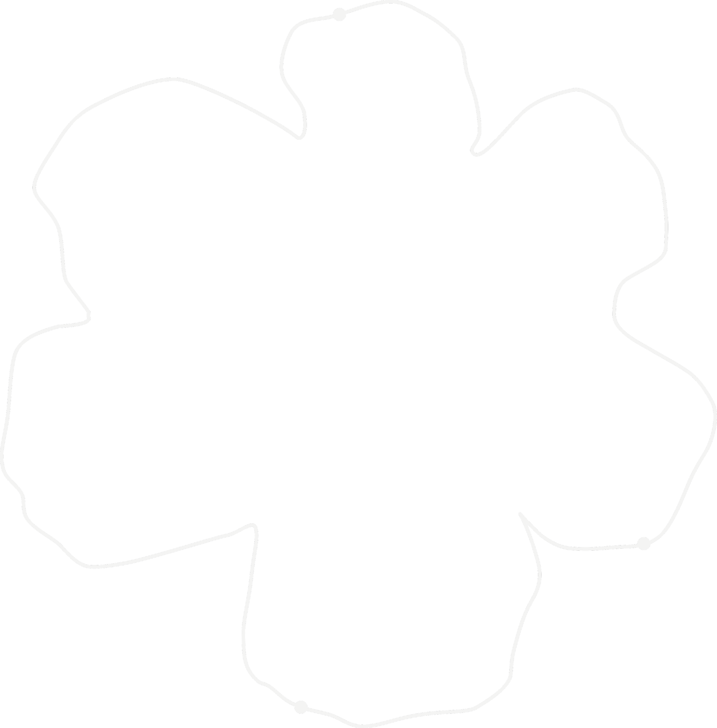 Outline of a dog with no fill, on a black background.