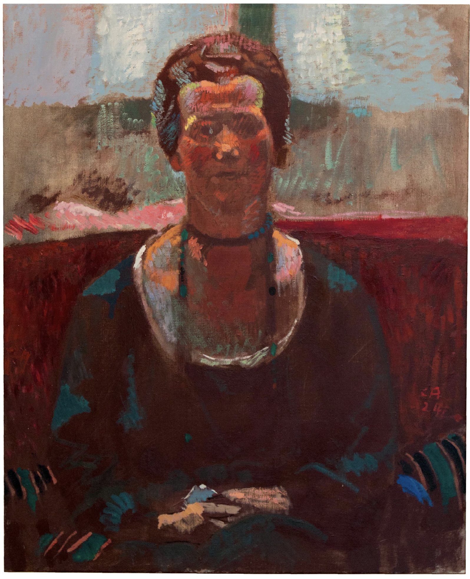 Anna Amiet im Gegenlicht, 1924