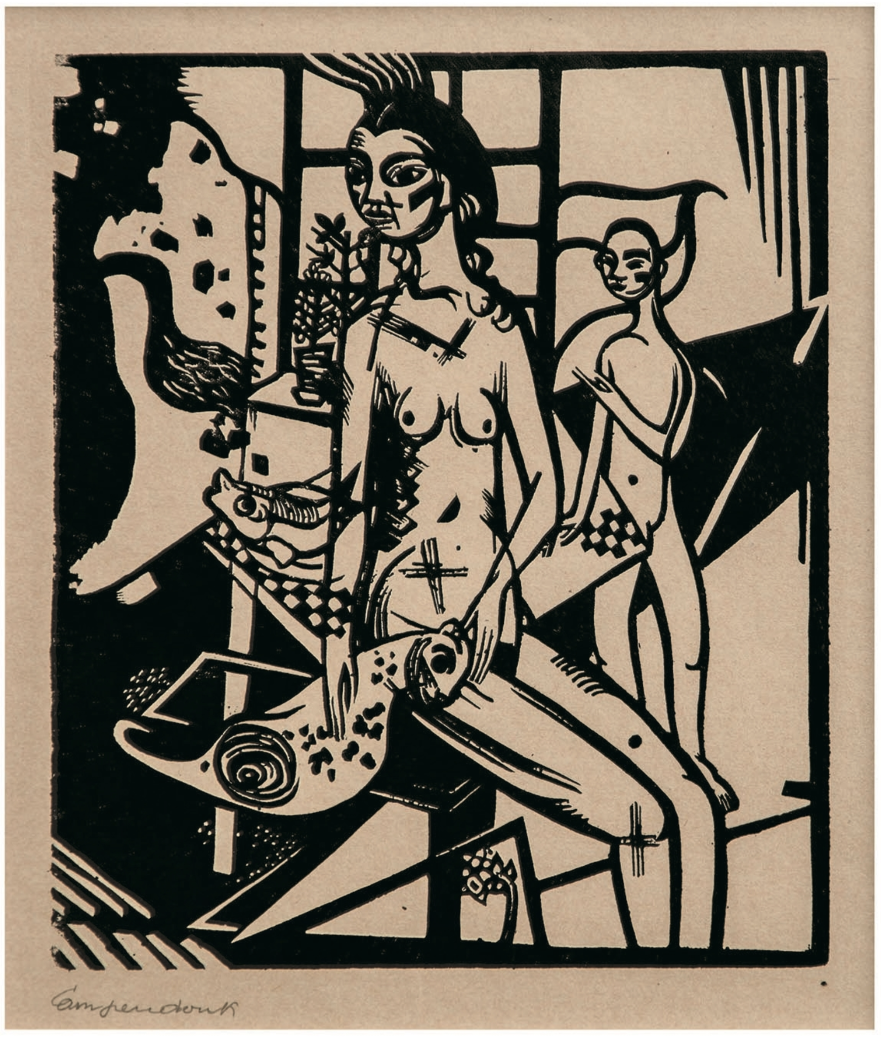 	 Interieur mit zwei Akten, 1918