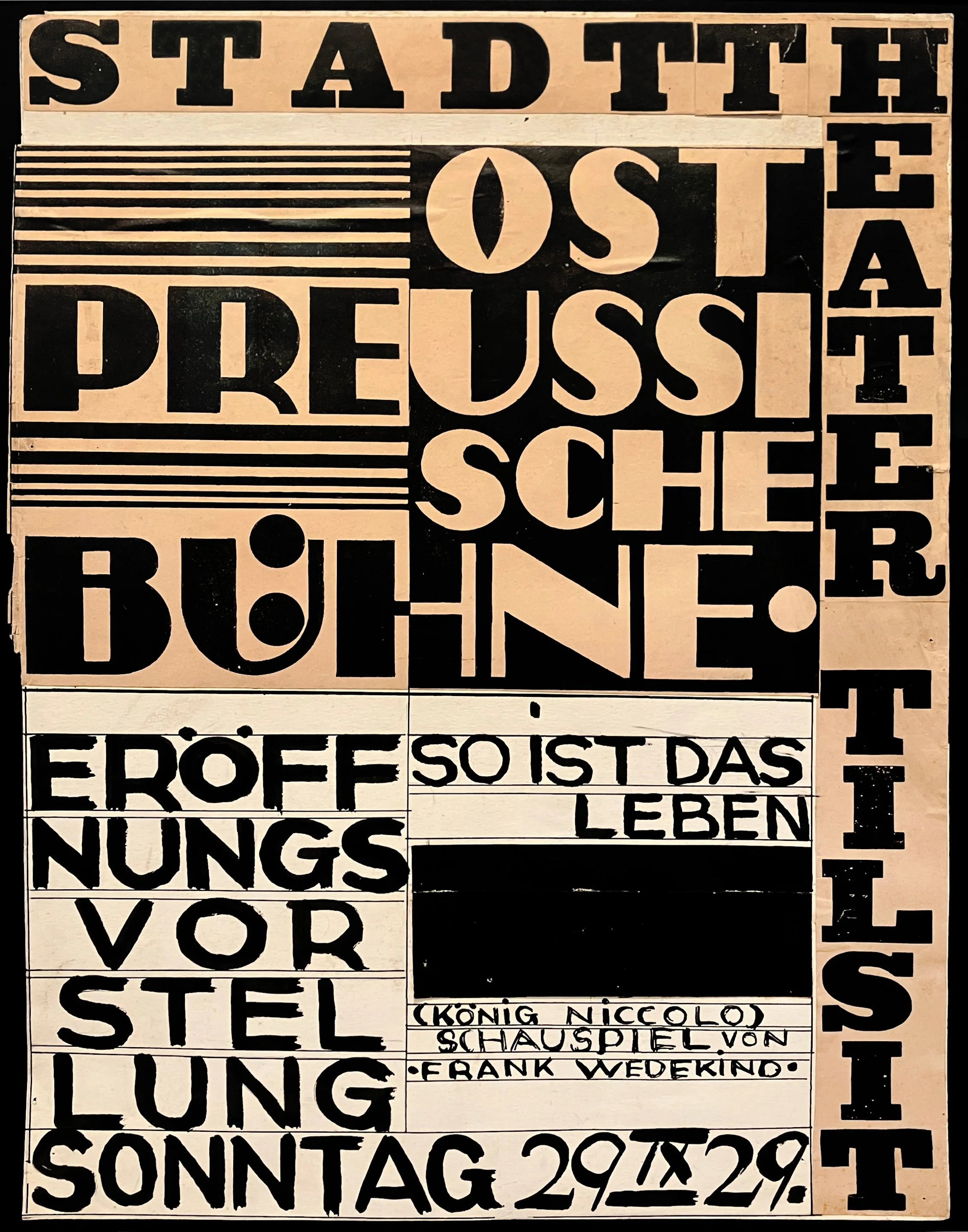 	 Plakatentwurf zu: "So ist das Leben" (König Niccolo)" von Frank Wedekind, 1929