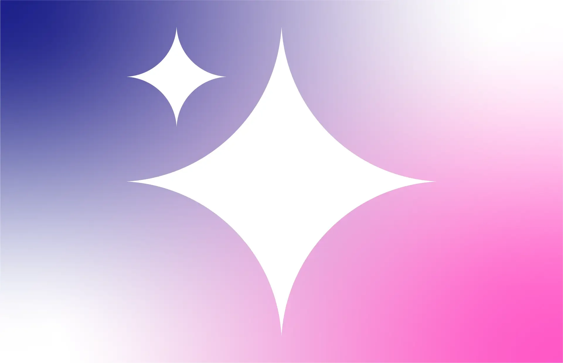 Abstract background with gradient colors from dark blue to pink, featuring white diamond shapes in the center and sparkles on the left side.